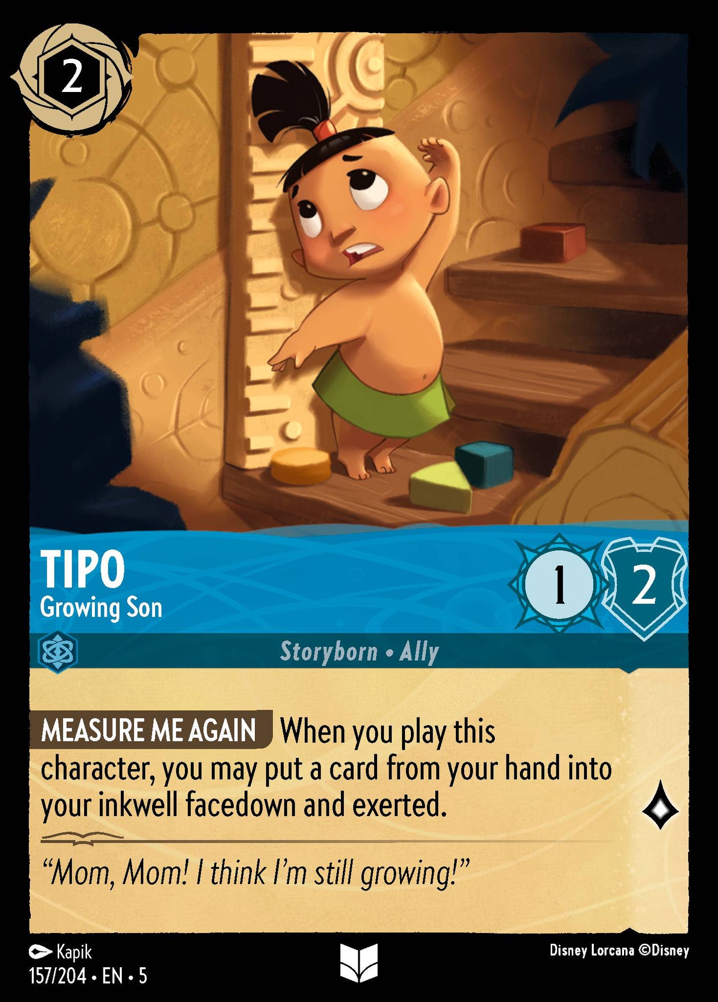 Tipo - Growing Son - Uncommon Lorcana Card