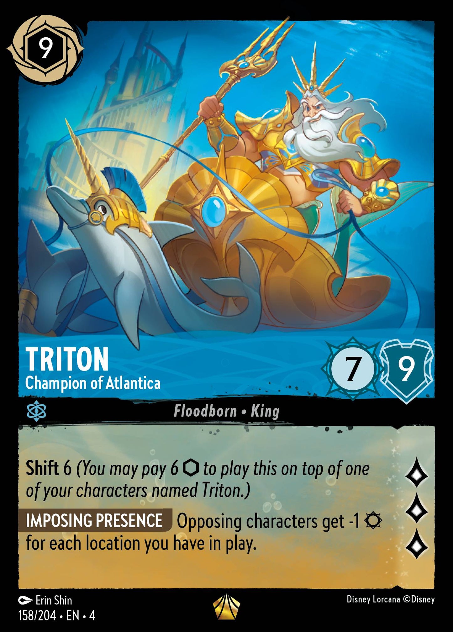 Triton - Champion of Atlantica - Legendary Lorcana Card