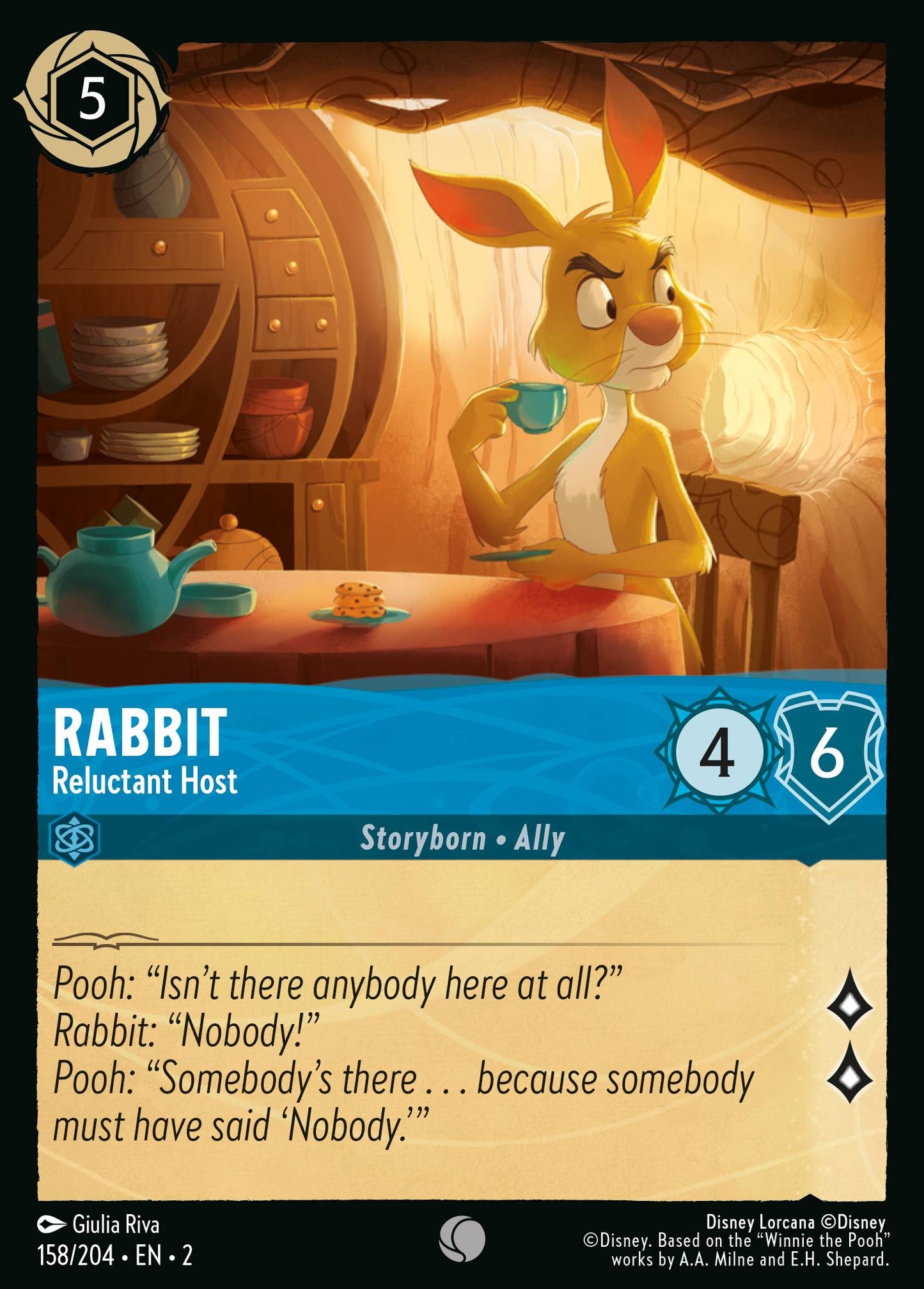 Rabbit - Reluctant Host - Common Lorcana Card