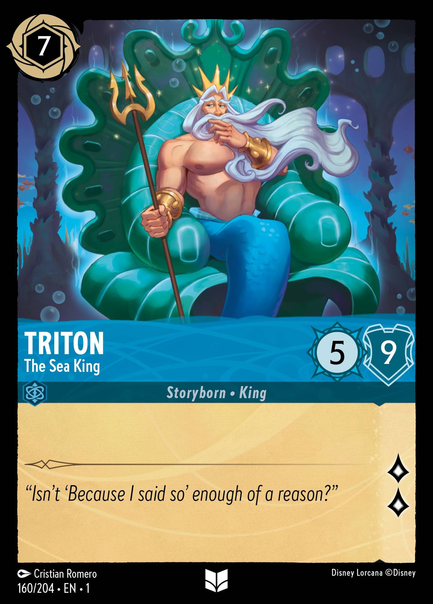 Triton - The Sea King - Uncommon Lorcana Card