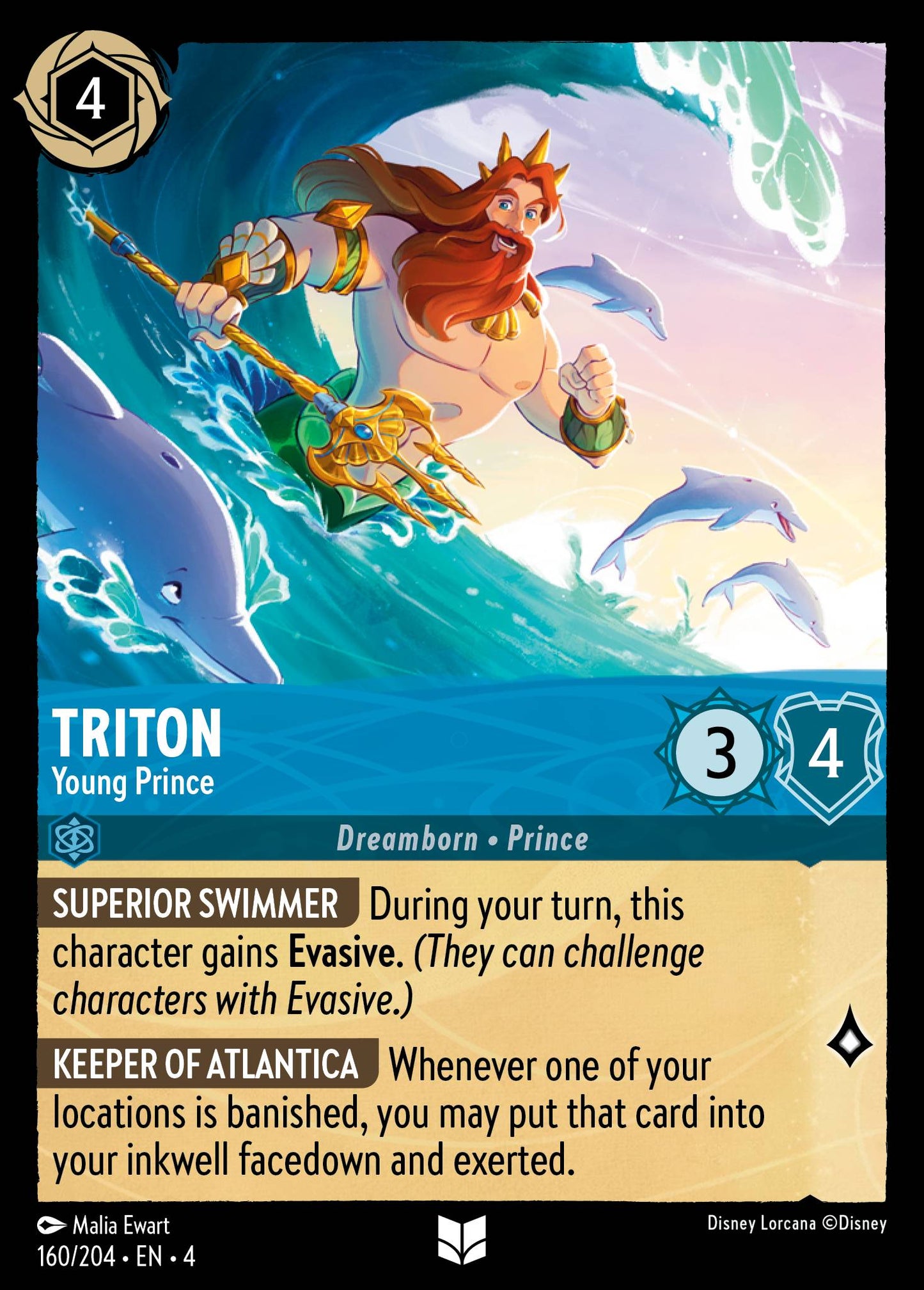 Triton - Young Prince - Uncommon Lorcana Card