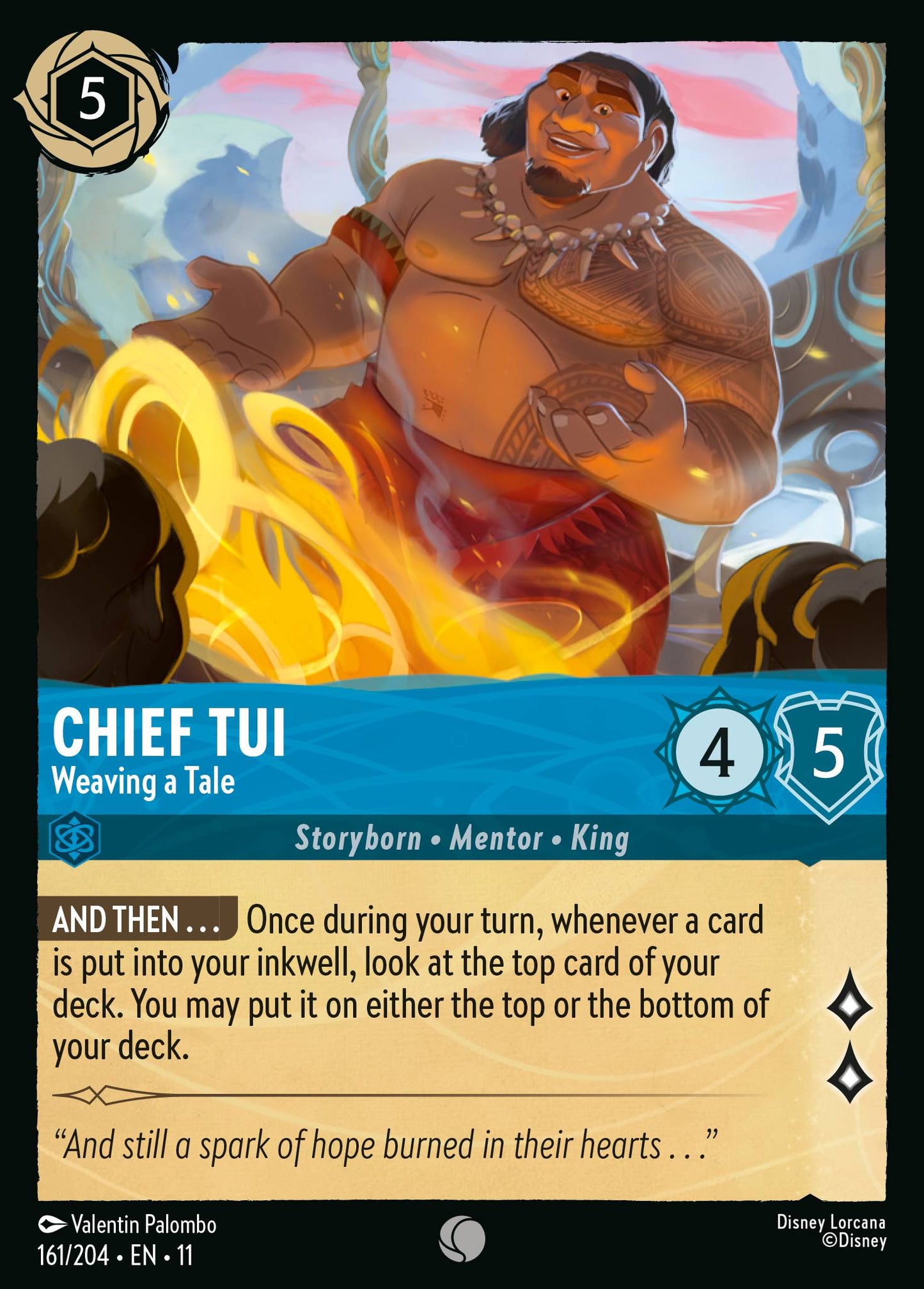 Chief Tui - Weaving a Tale - Common Lorcana Card