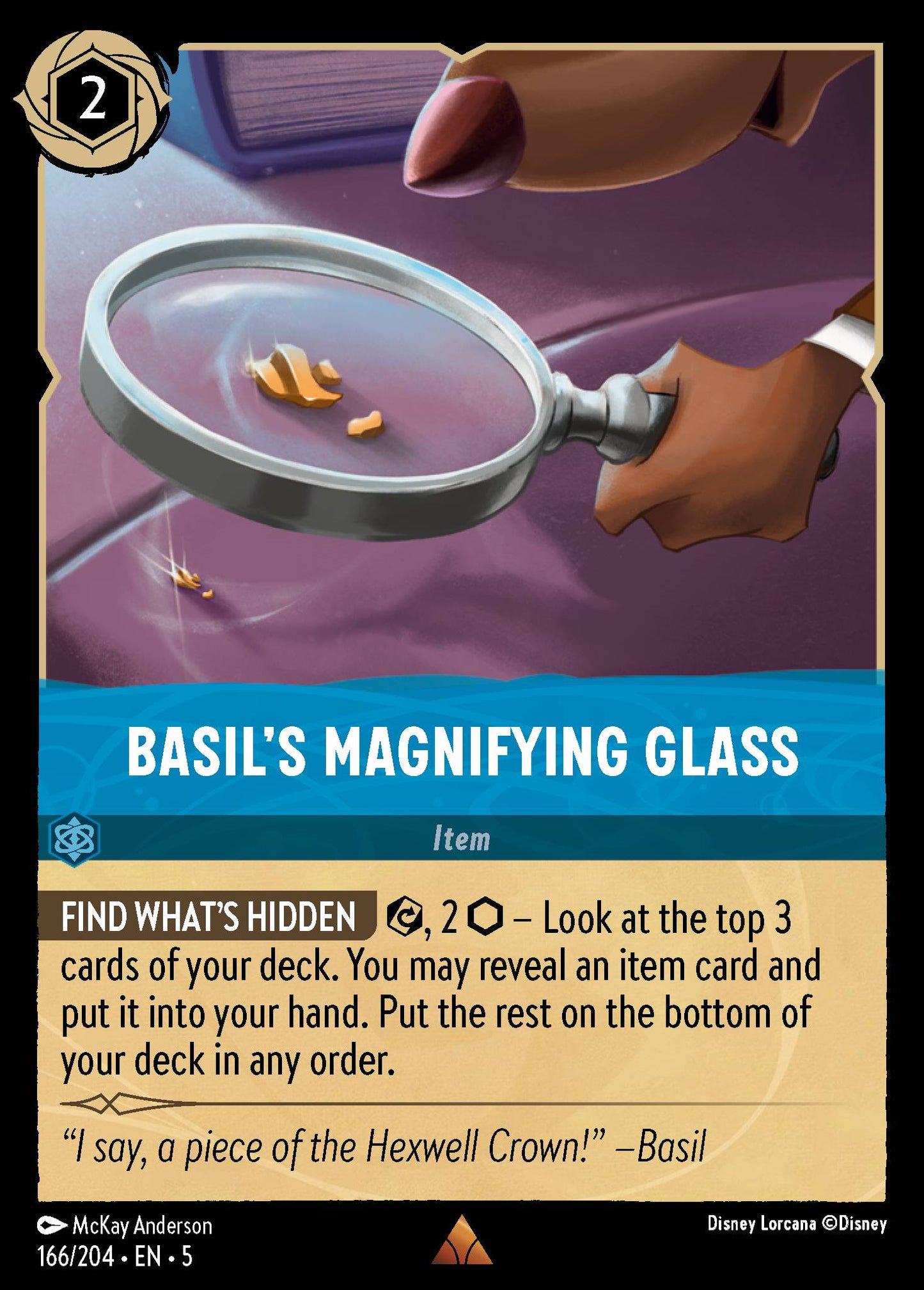 Basil's Magnifying Glass - Rare Lorcana Card