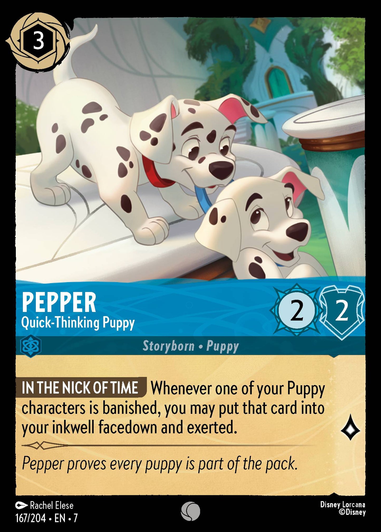 Pepper - Quick-Thinking Puppy - Common Lorcana Card