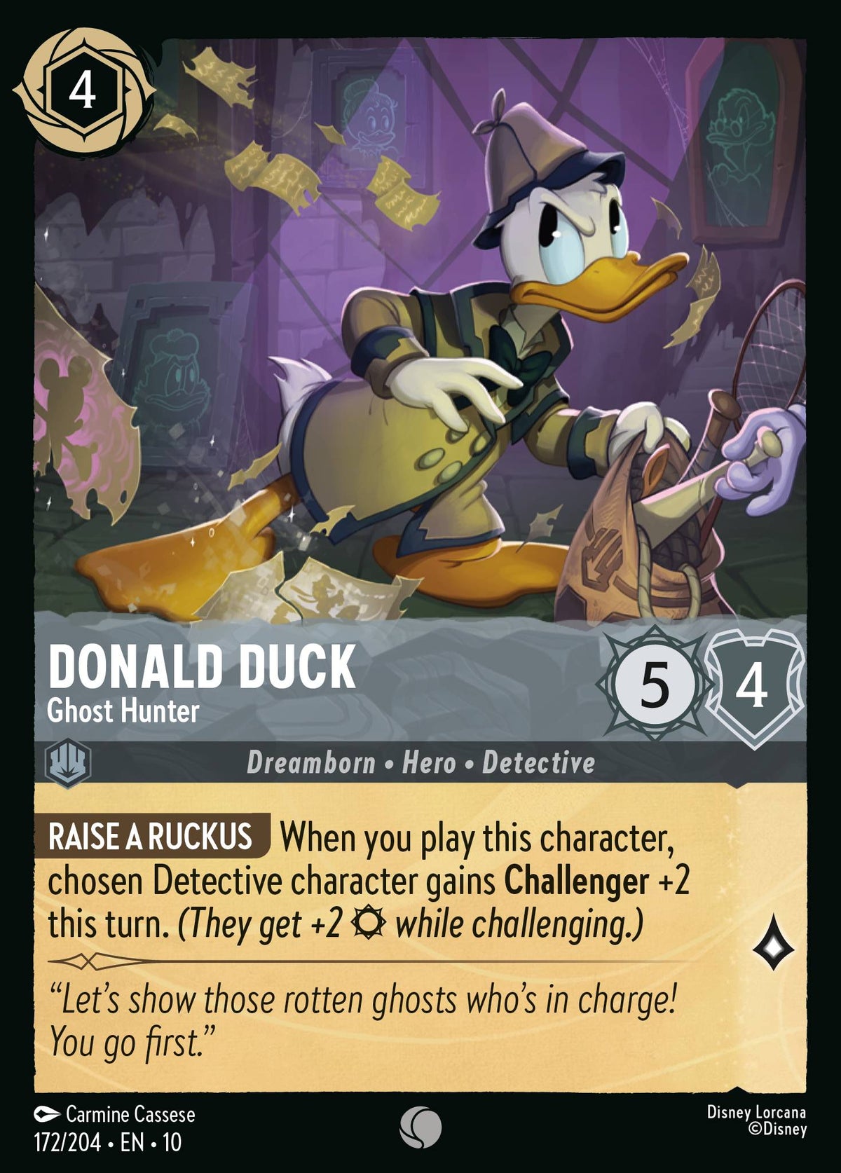 Donald Duck - Ghost Hunter - Common Lorcana Card