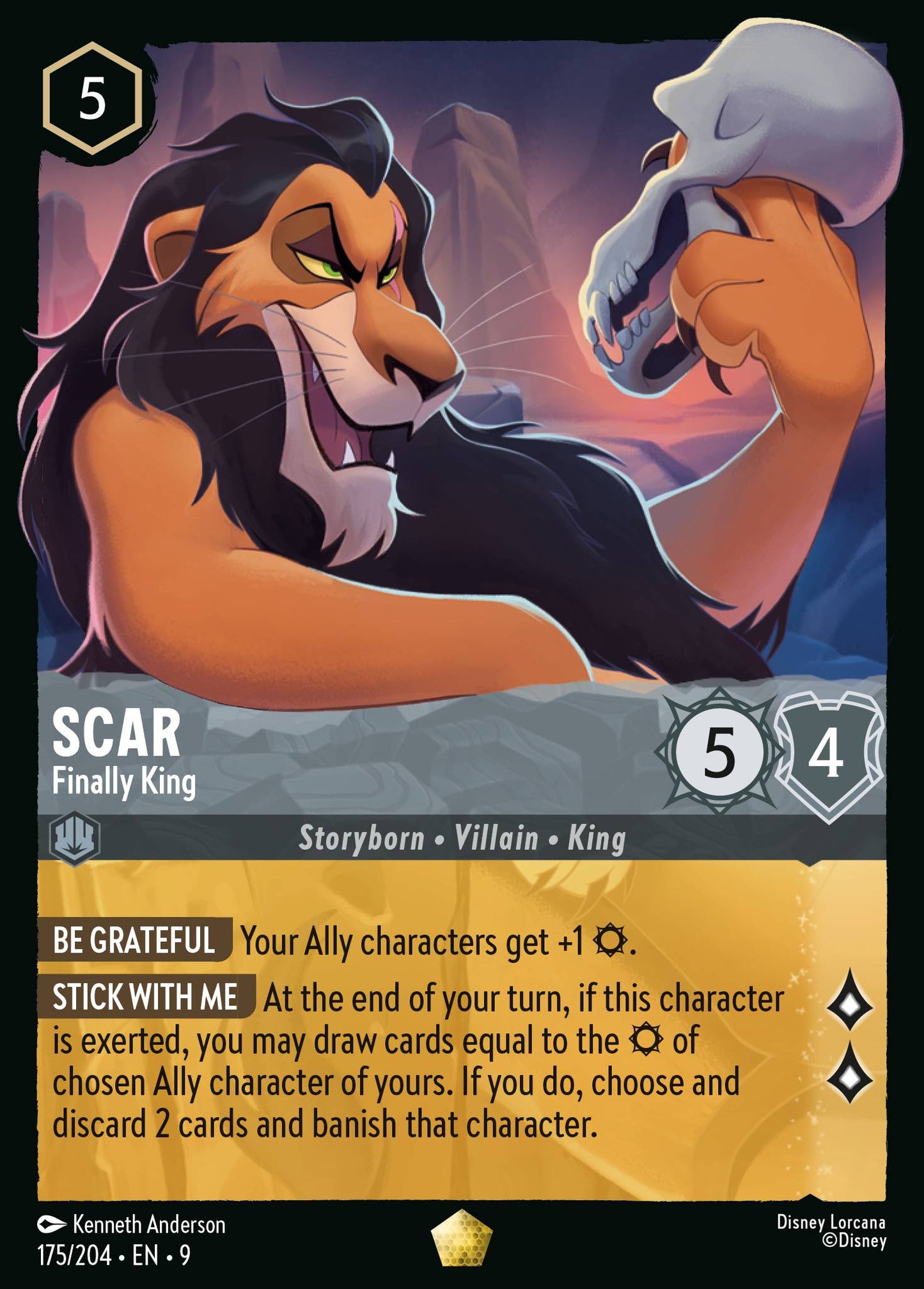 Scar - Finally King - Legendary Lorcana Card