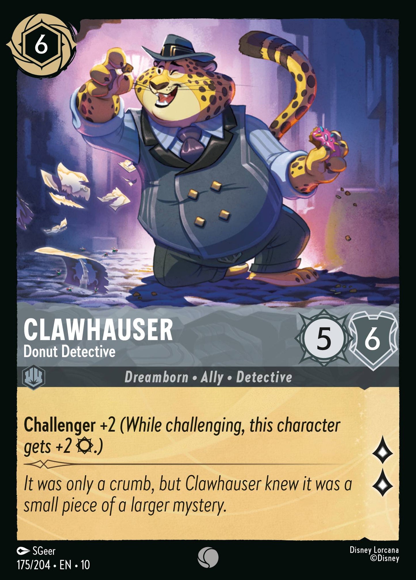 Clawhauser - Donut Detective - Common Lorcana Card