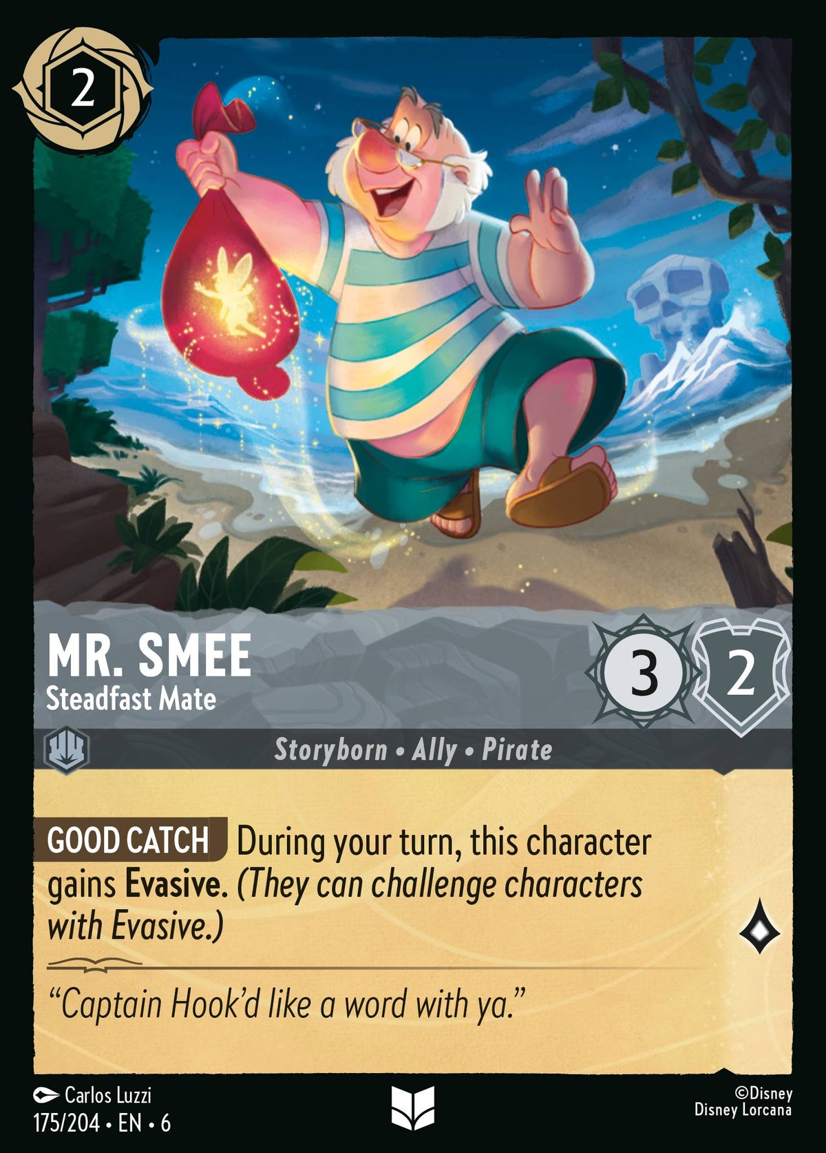 Mr. Smee - Steadfast Mate - Uncommon Lorcana Card