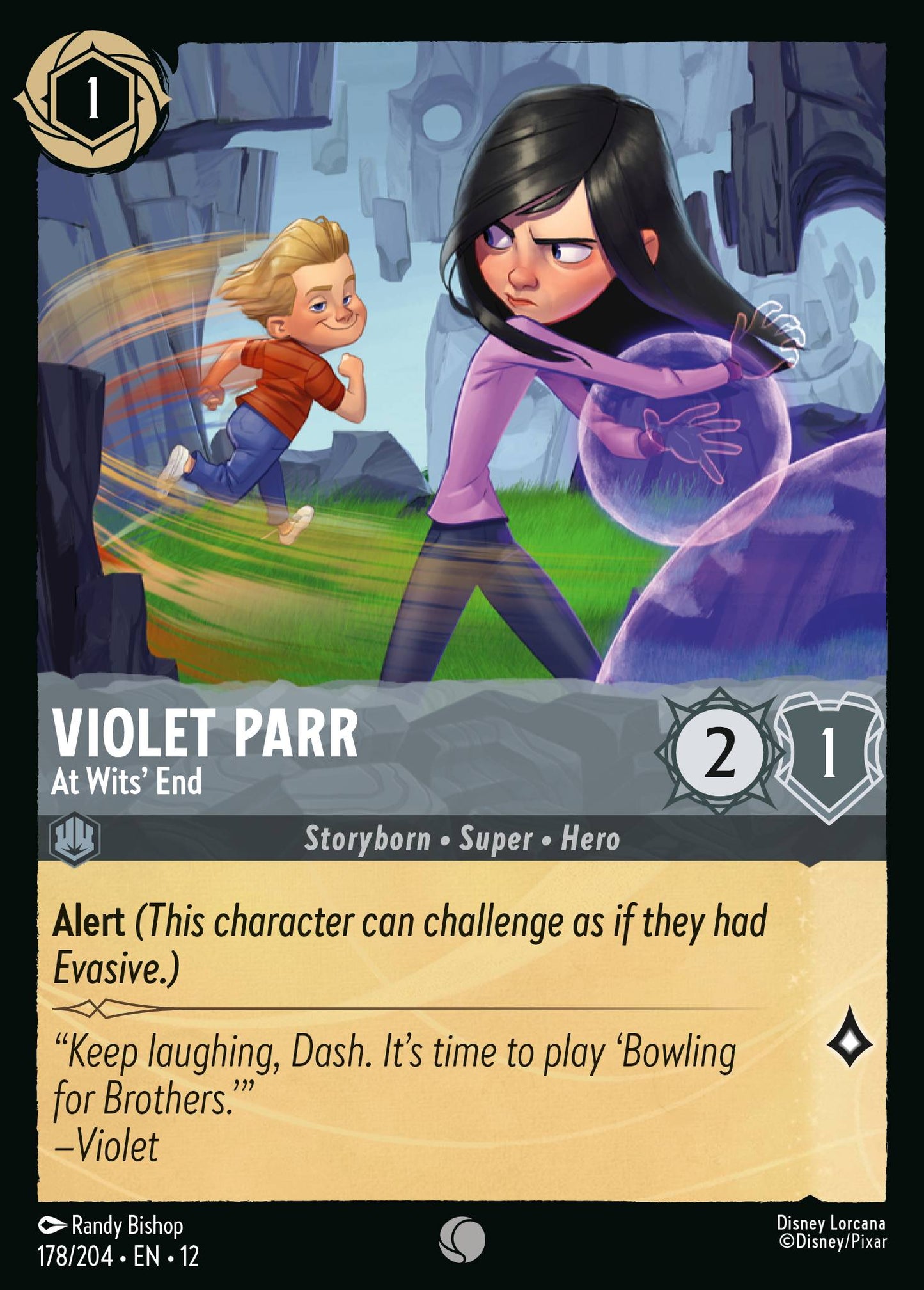 Violet Parr - At Wits' End - Common Lorcana Card