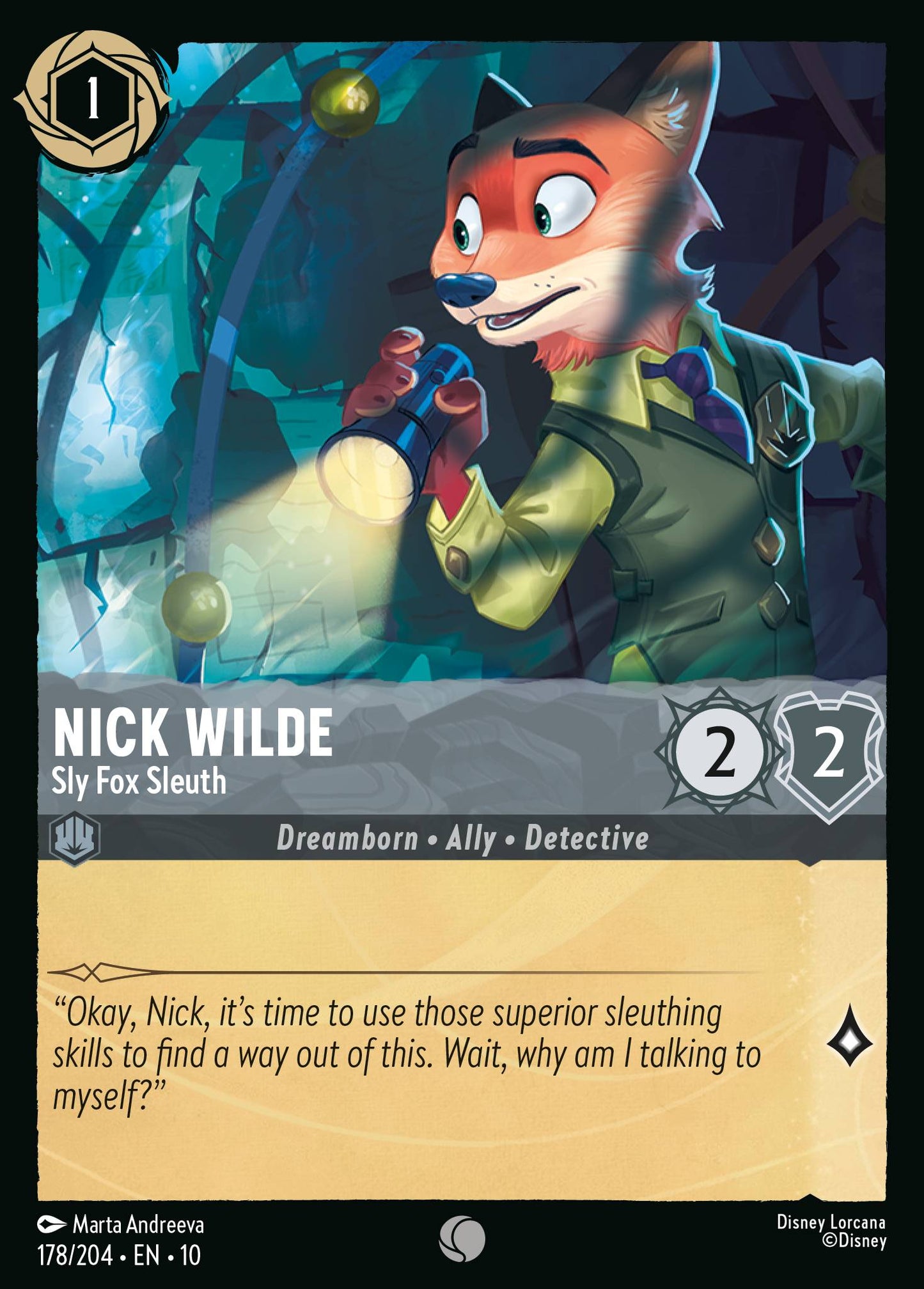 Nick Wilde - Sly Fox Sleuth - Common Lorcana Card