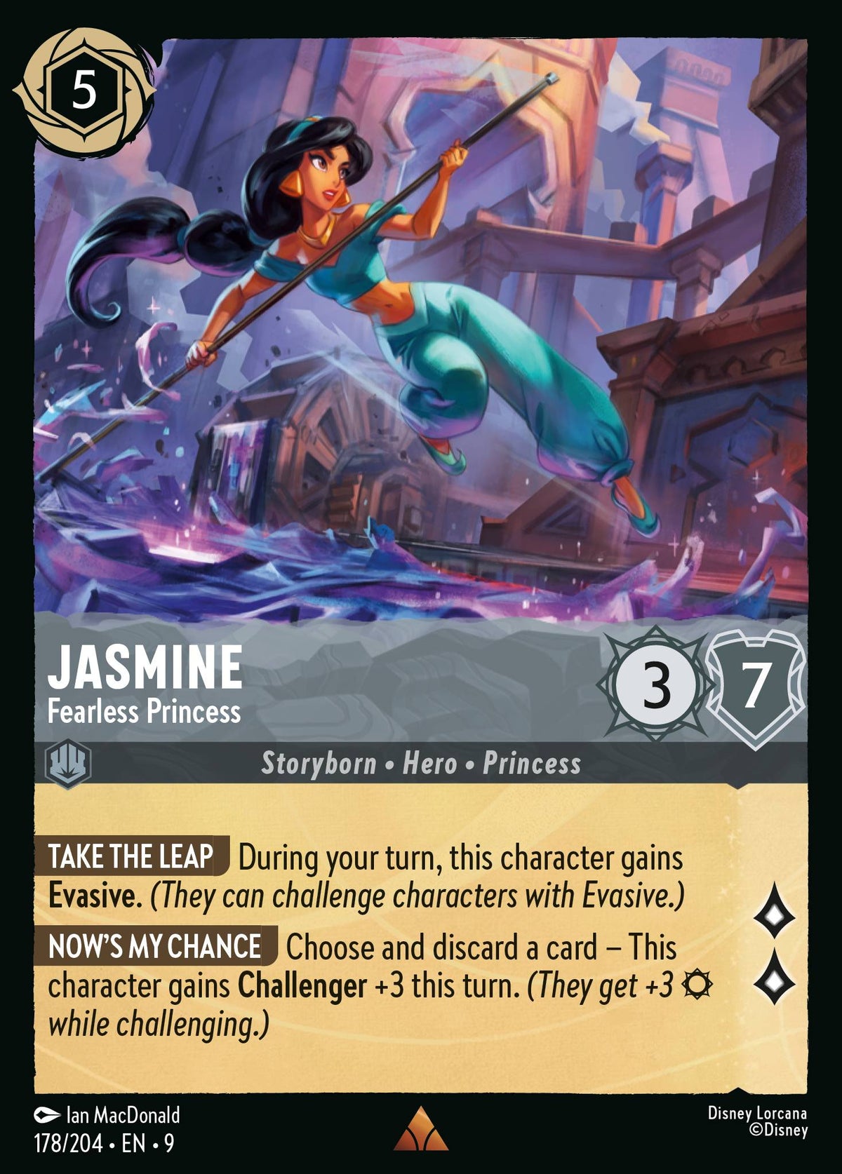 Jasmine - Fearless Princess - Rare Lorcana Card