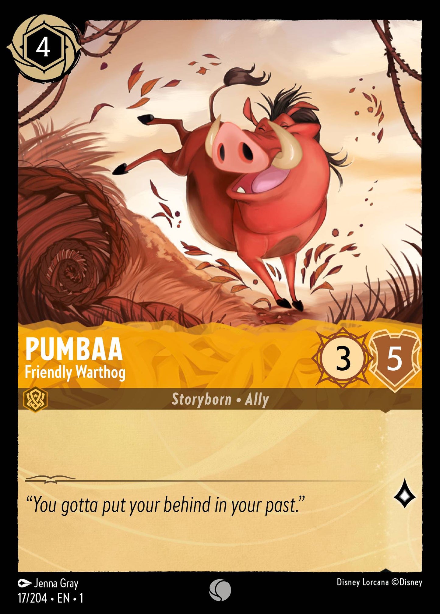 Pumbaa - Friendly Warthog - Common Lorcana Card