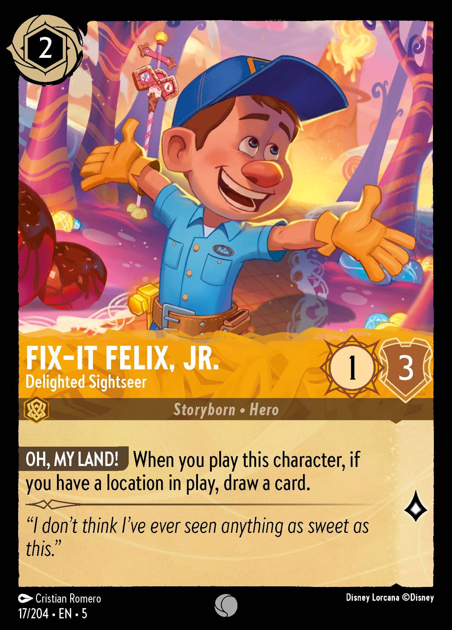 Fix-It Felix, Jr. - Delighted Sightseer - Common Lorcana Card