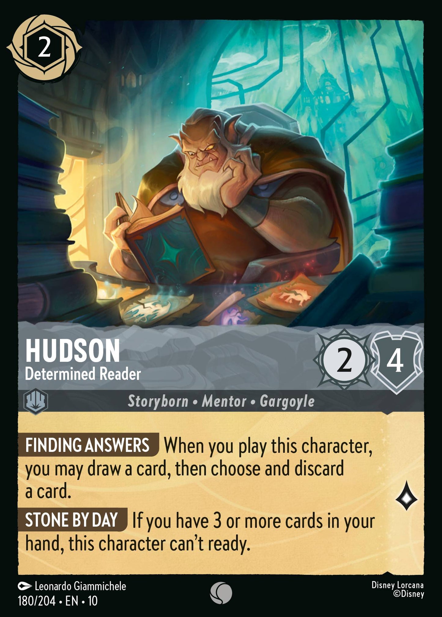 Hudson - Determined Reader - Common Lorcana Card