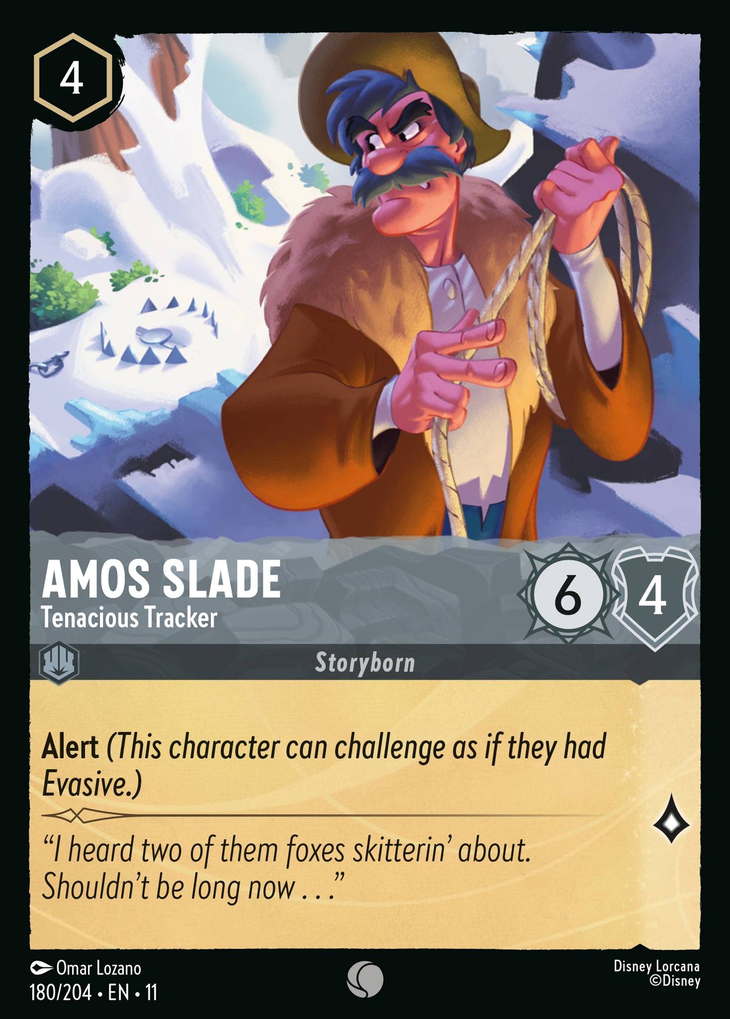 Amos Slade - Tenacious Tracker - Common Lorcana Card
