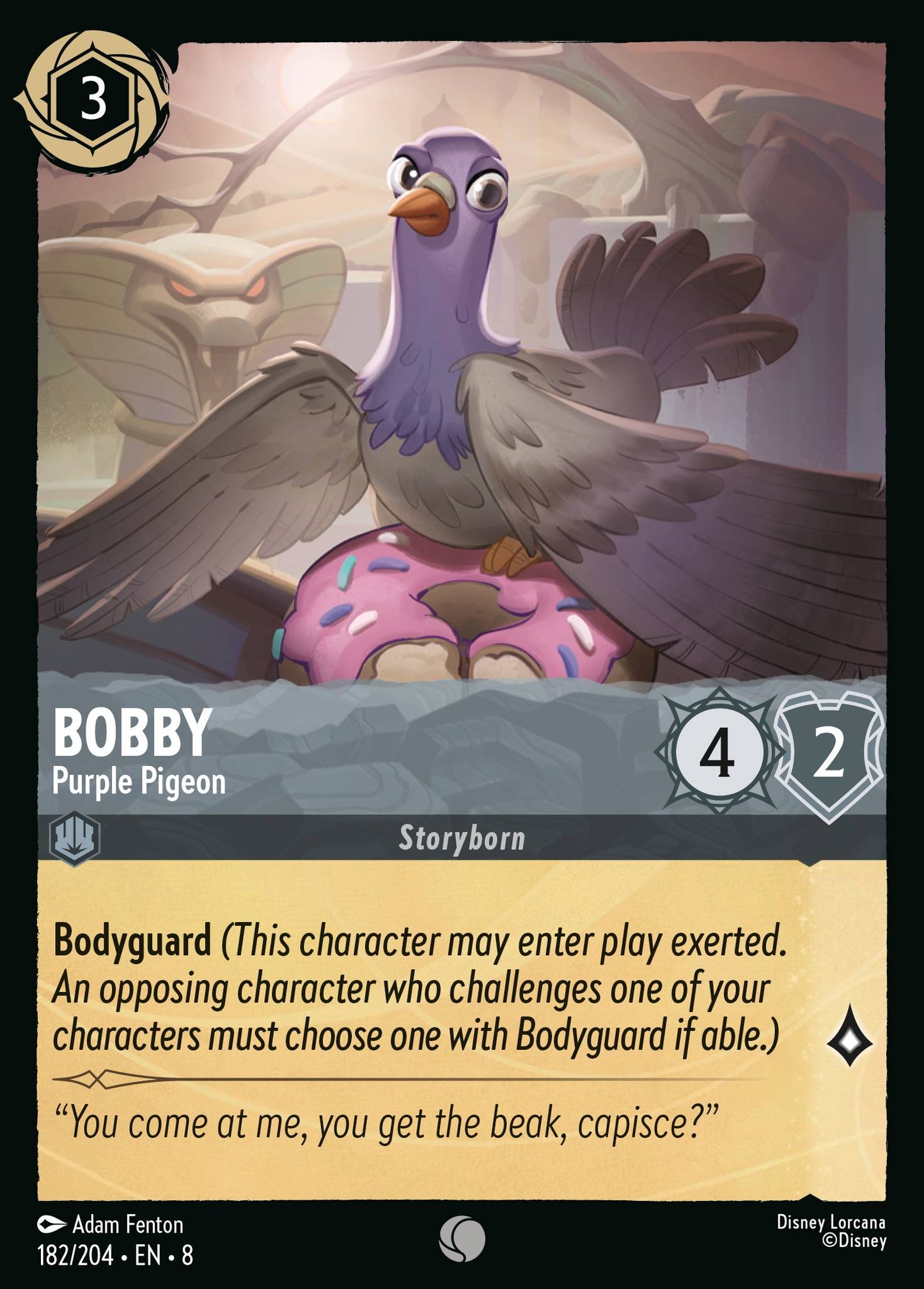 Bobby - Purple Pigeon - Common Lorcana Card