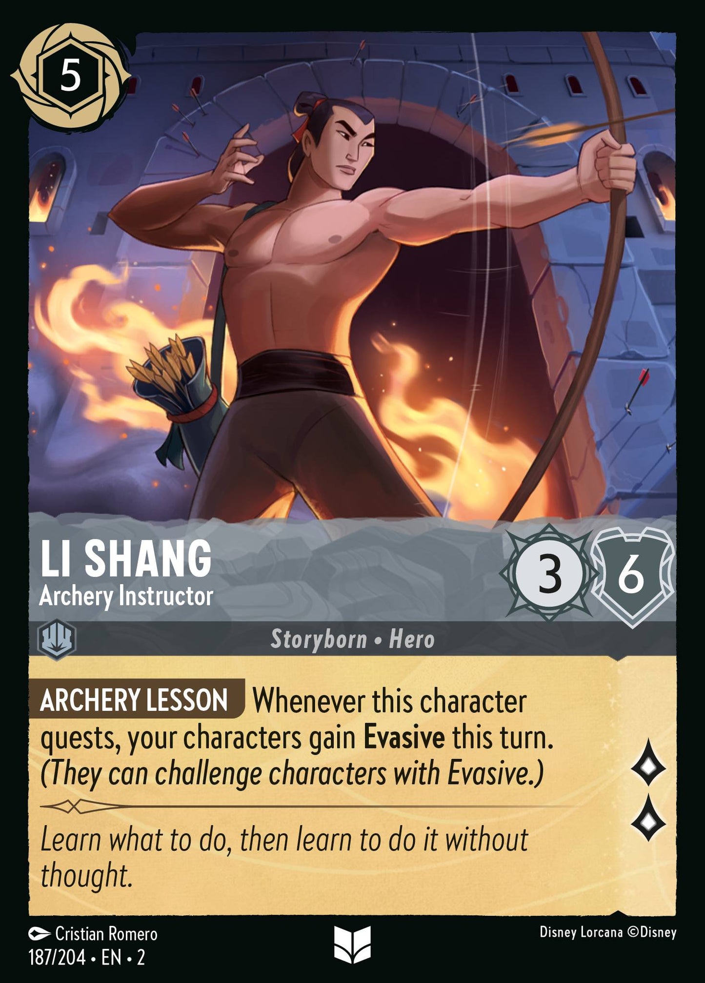 Li Shang - Archery Instructor - Uncommon Lorcana Card