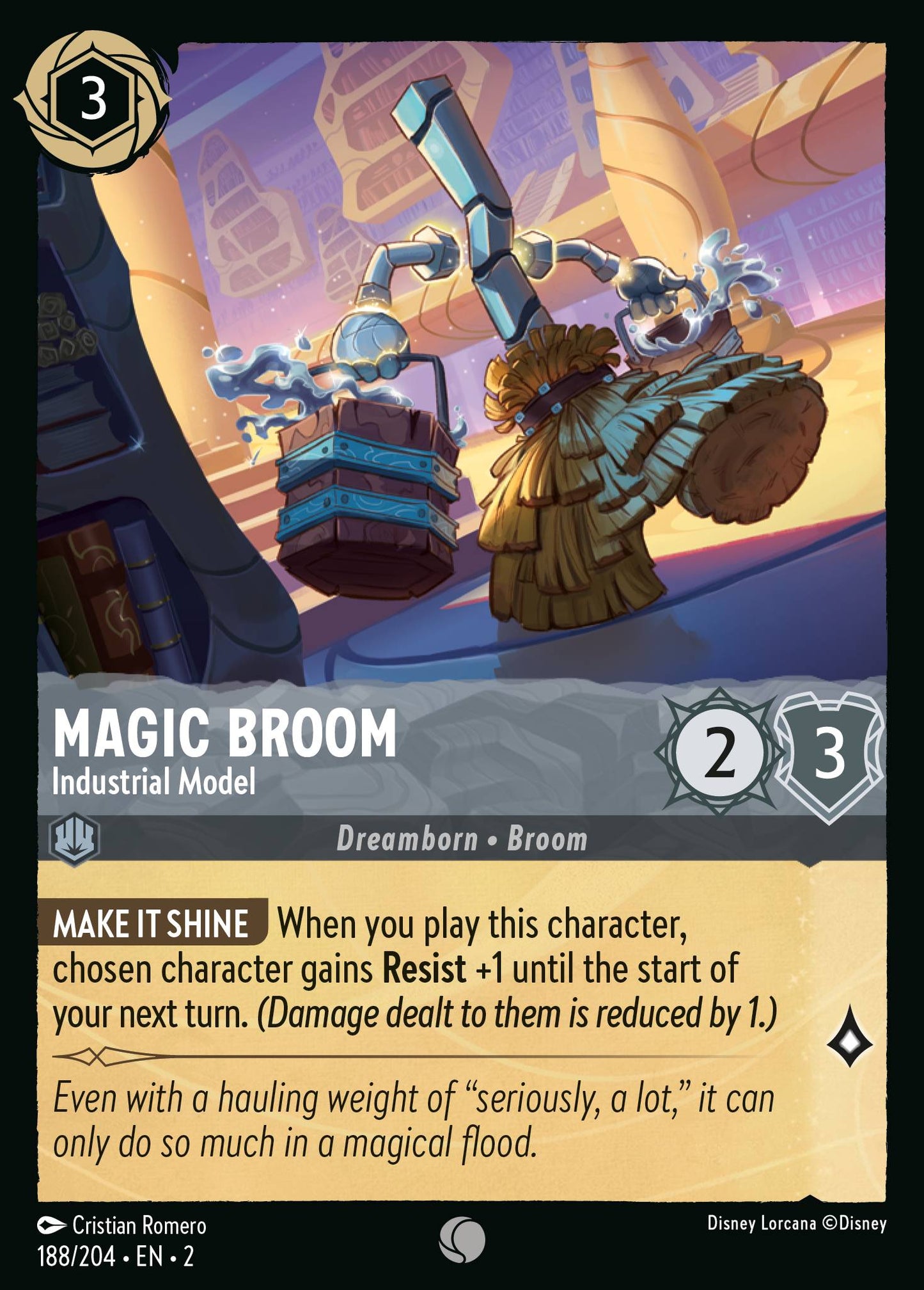 Magic Broom - Industrial Model - Common Lorcana Card