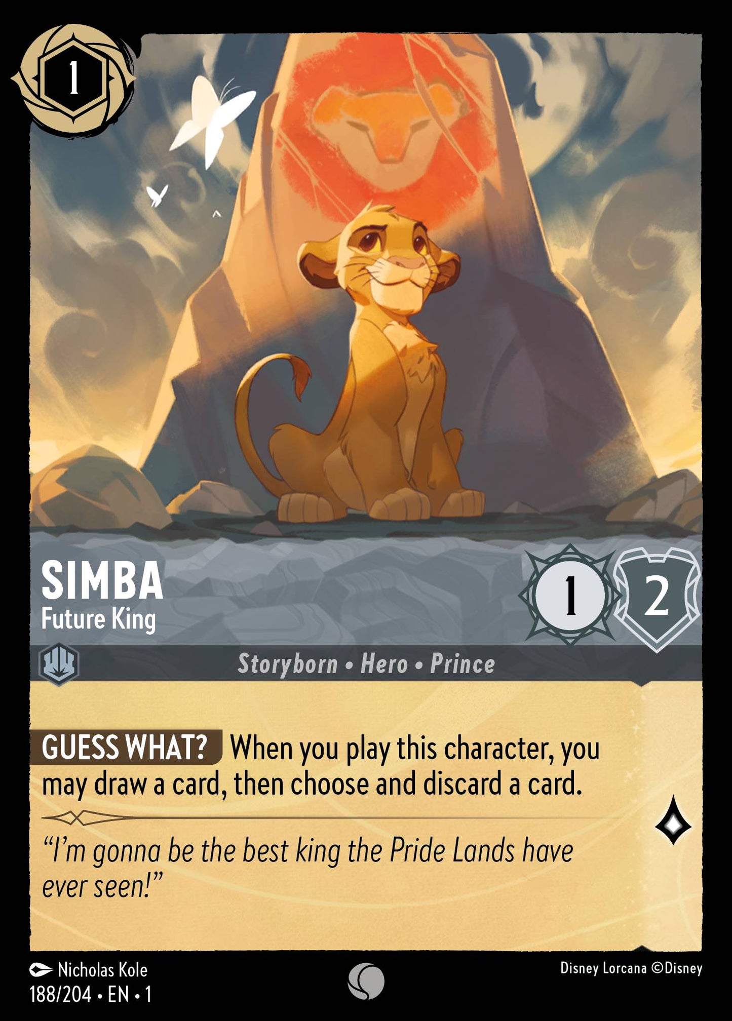 Simba - Future King - Common Lorcana Card