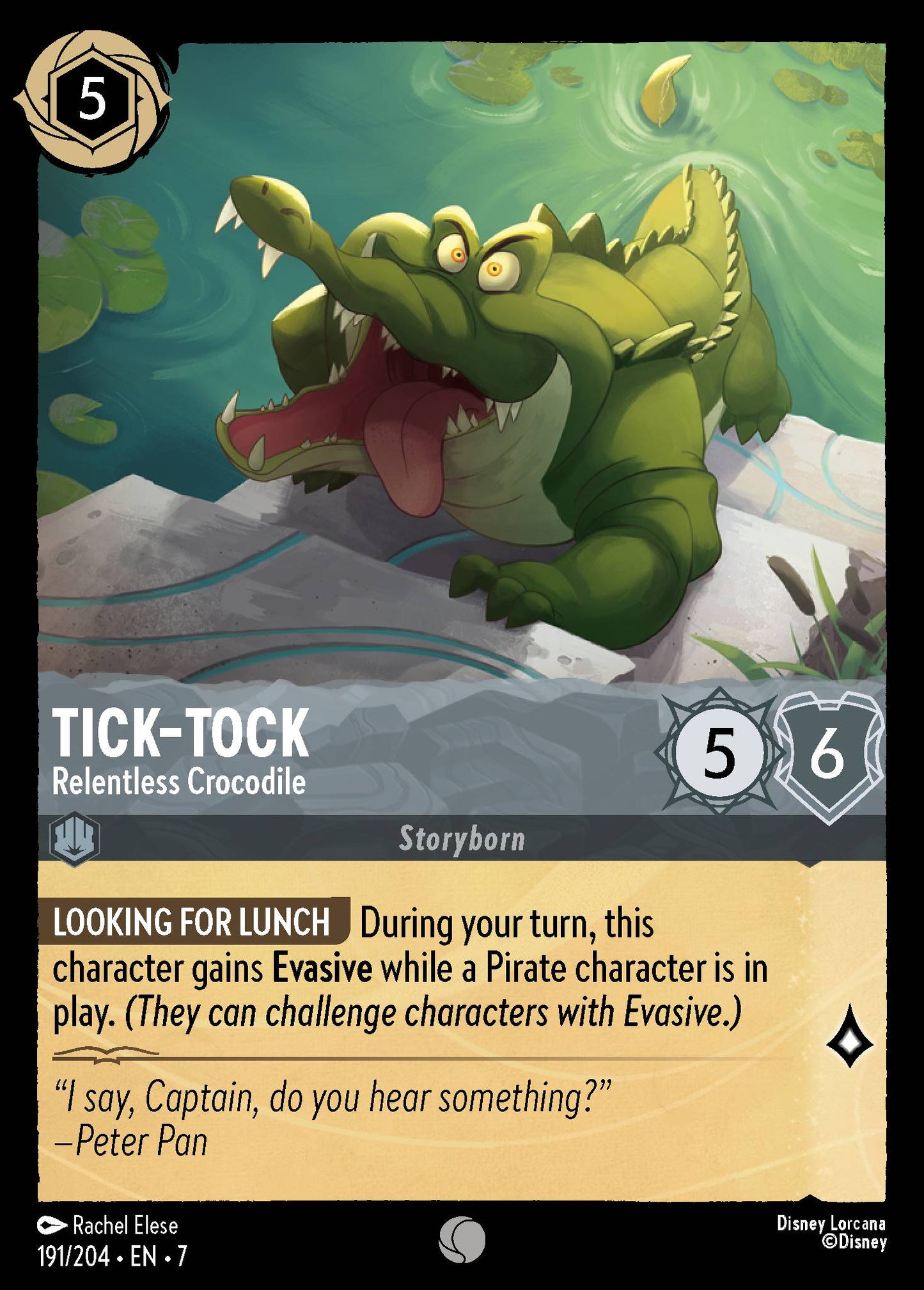 Tick-Tock - Relentless Crocodile - Common Lorcana Card
