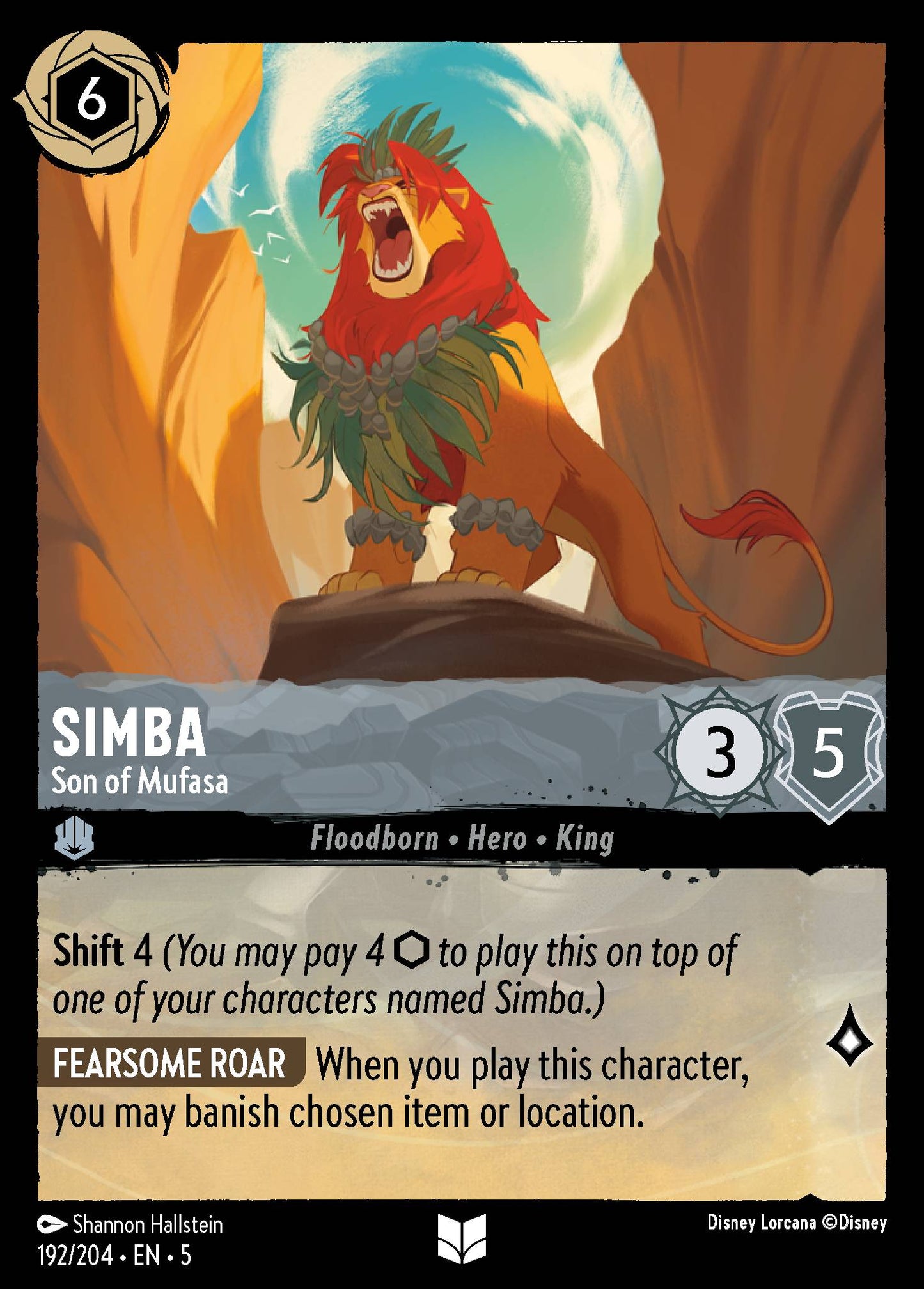 Simba - Son of Mufasa - Uncommon Lorcana Card