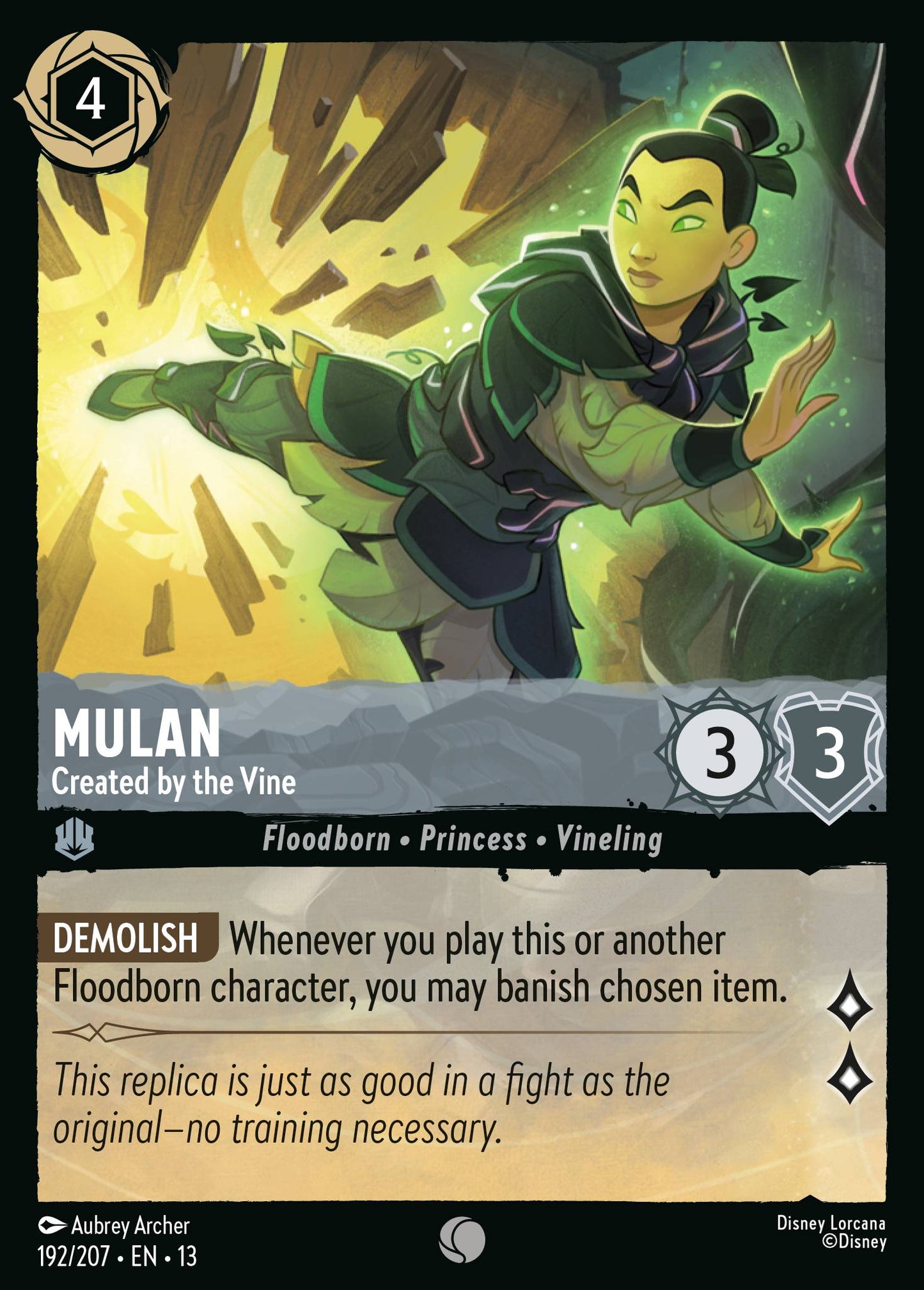 Mulan - Created by the Vine - Common Lorcana Card