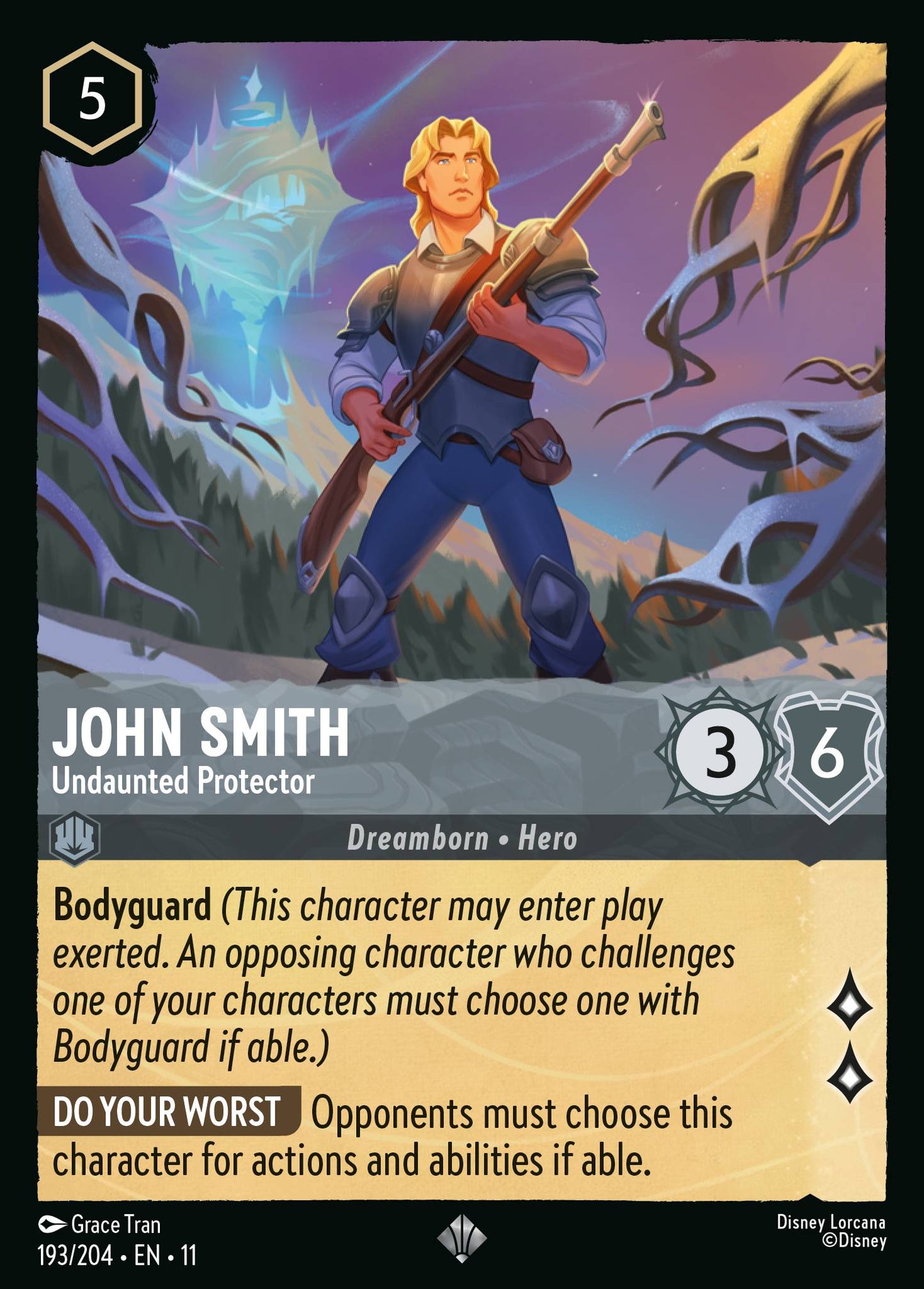 John Smith - Undaunted Protector - Super Rare Lorcana Card