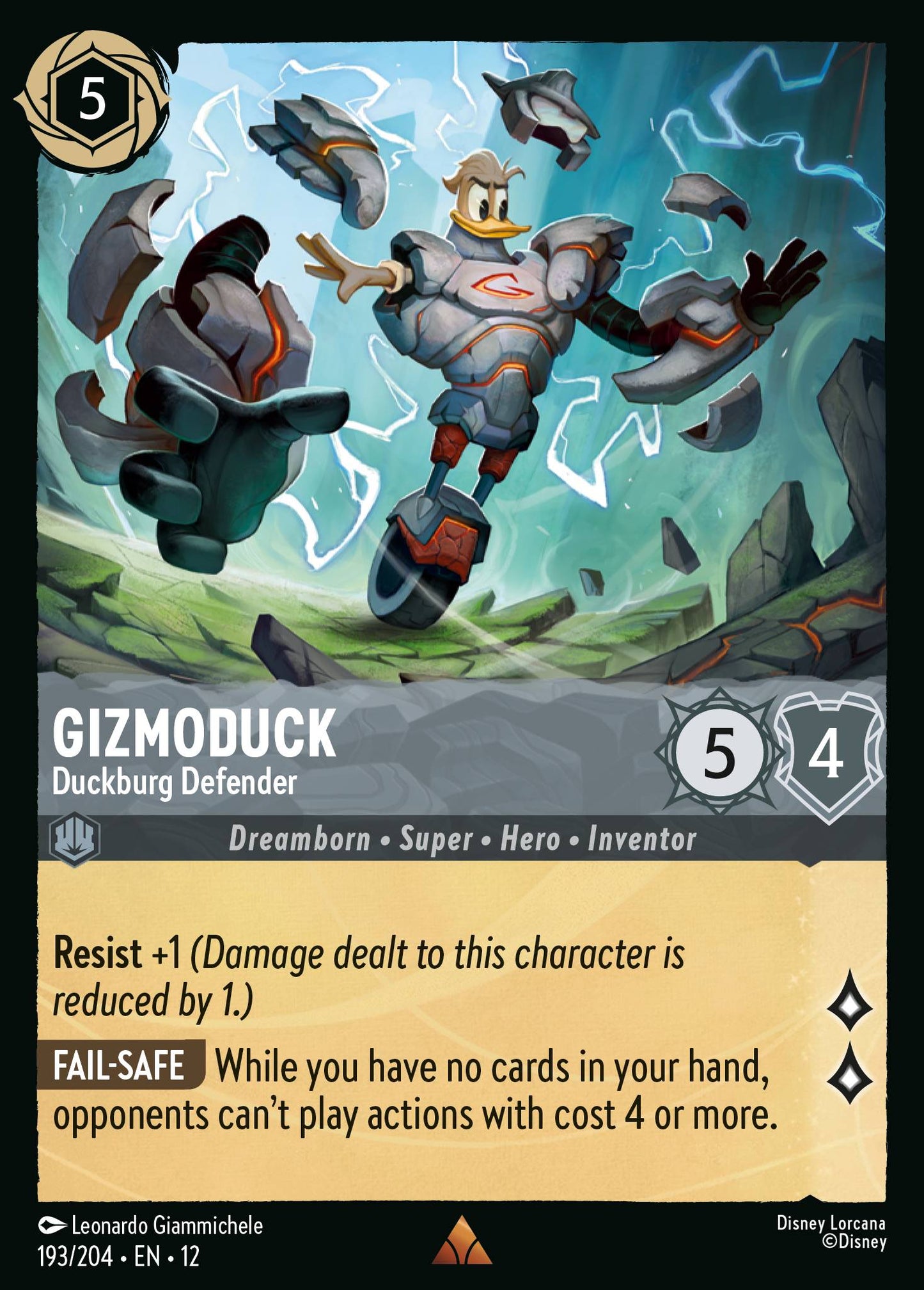 Gizmoduck - Duckburg Defender - Rare Lorcana Card