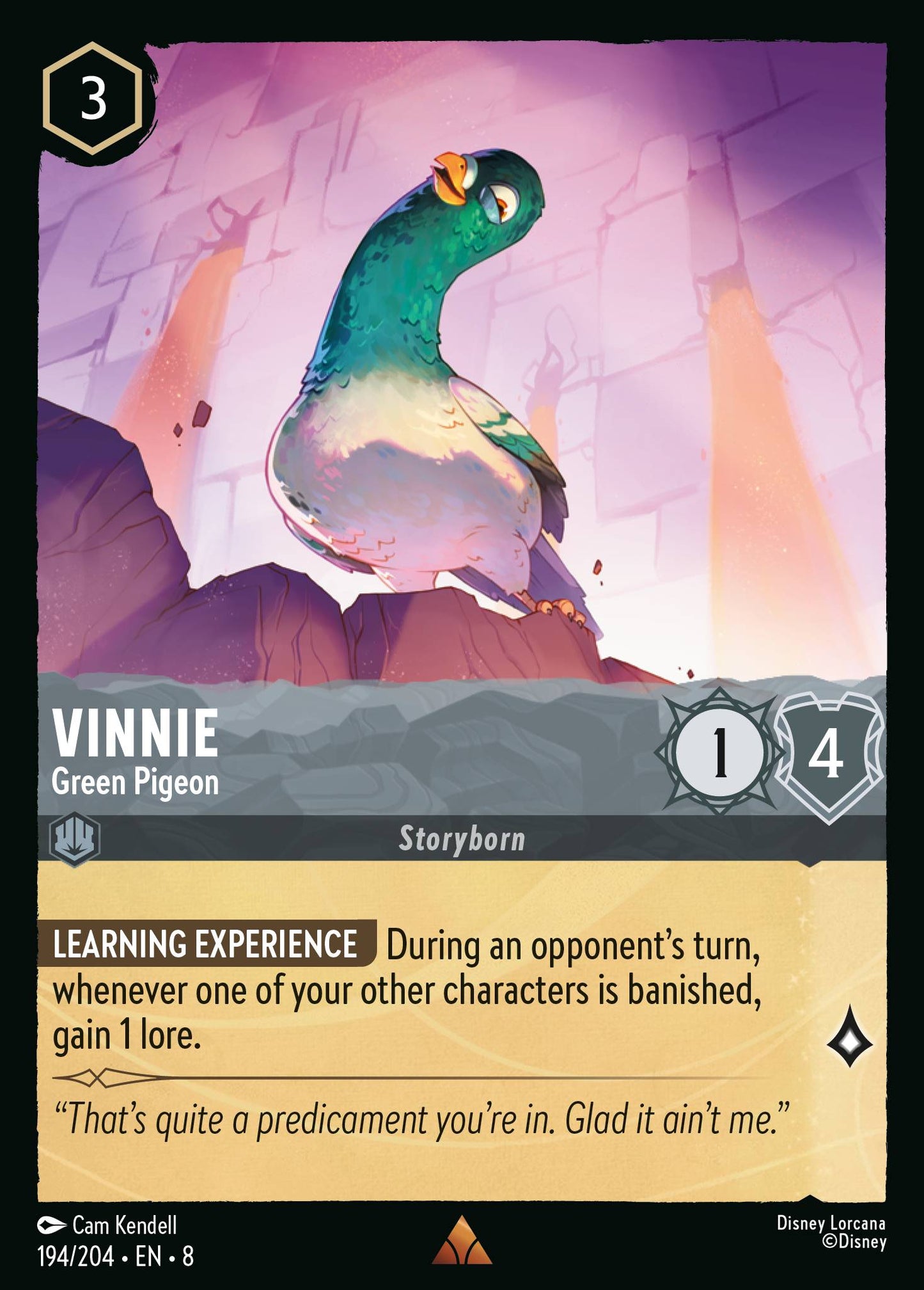 Vinnie - Green Pigeon - Rare Lorcana Card