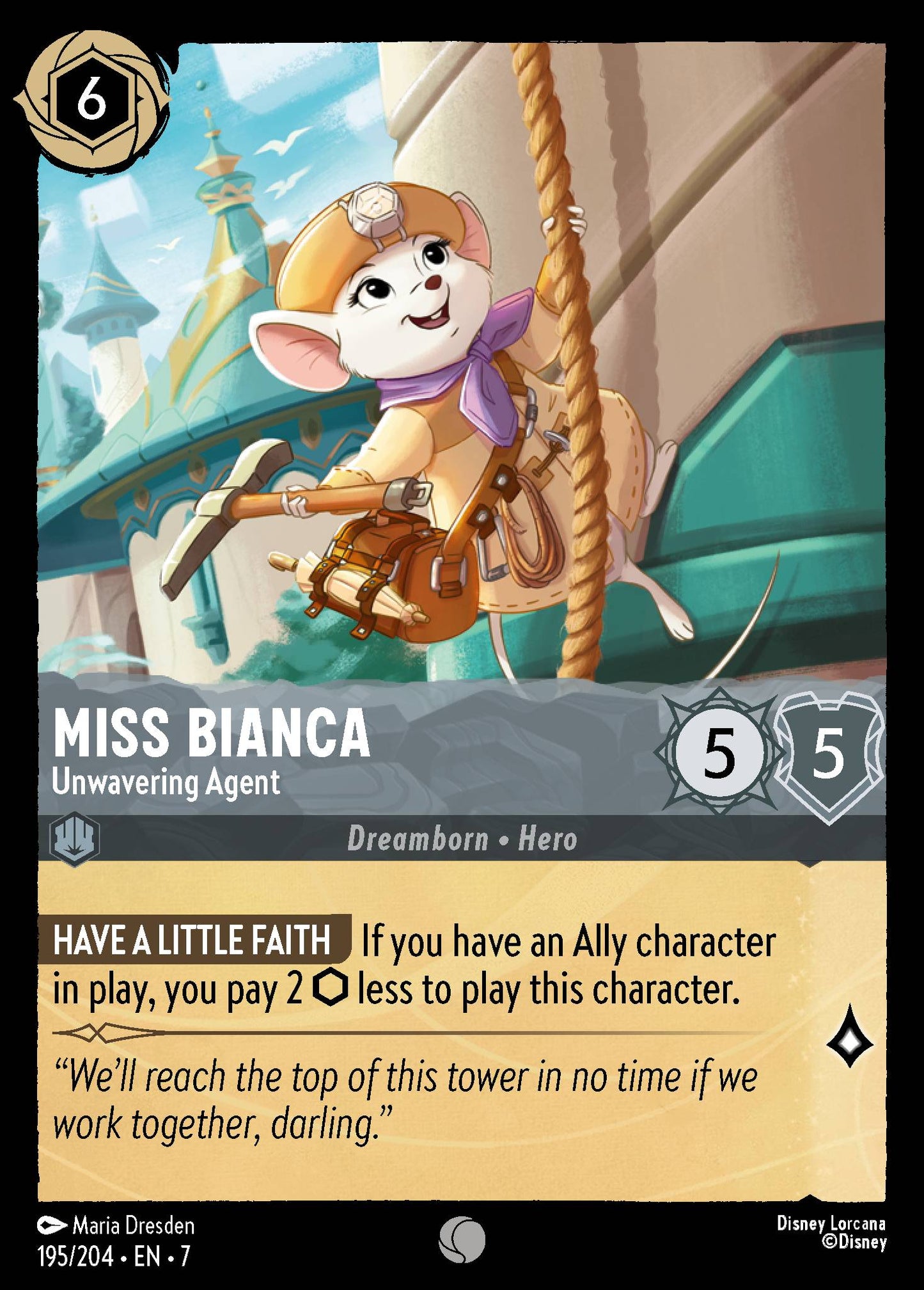 Miss Bianca - Unwavering Agent - Common Lorcana Card