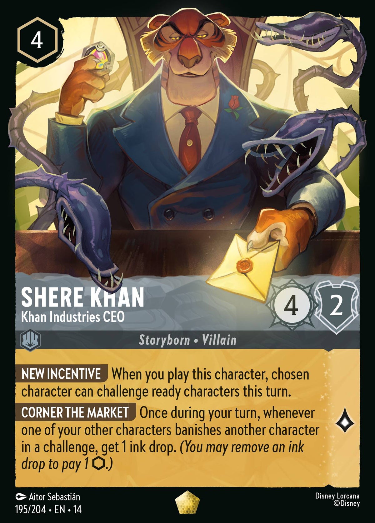 Shere Khan - Khan Industries CEO - Legendary Lorcana Card