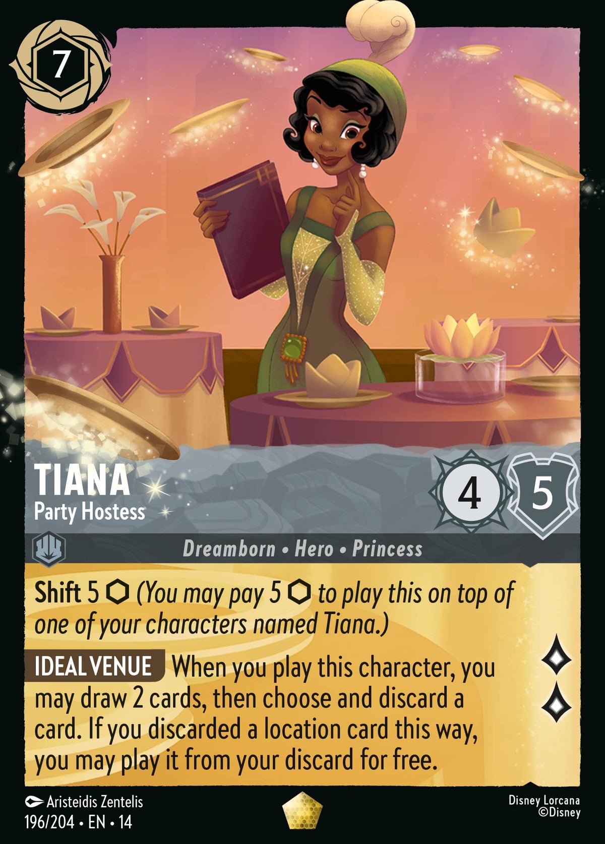 Tiana - Party Hostess - Legendary Lorcana Card