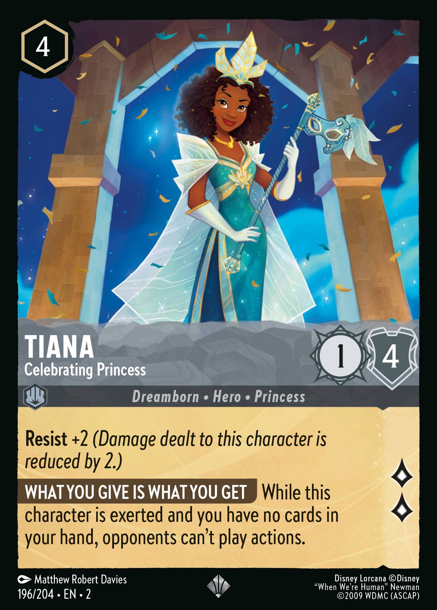 Tiana - Celebrating Princess - Super Rare Lorcana Card