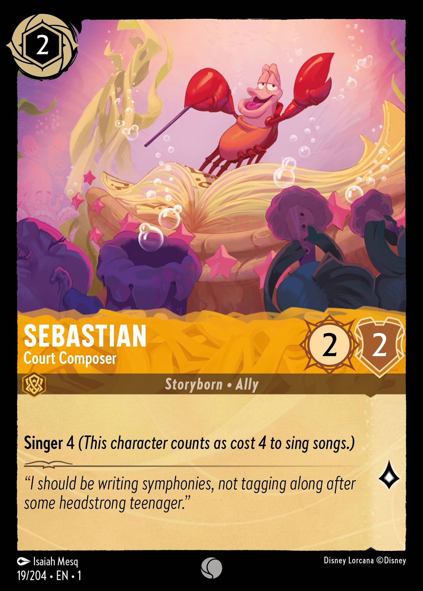 Sebastian - Court Composer - Common Lorcana Card