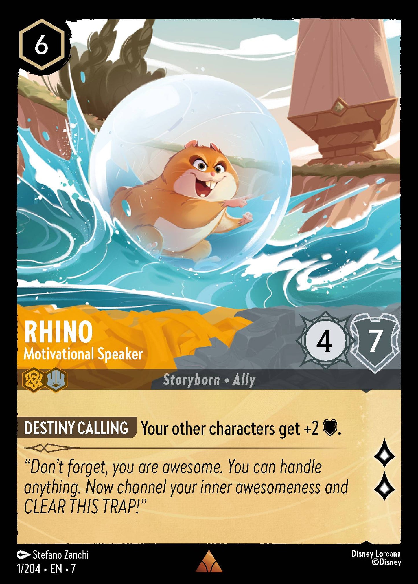 Rhino - Motivational Speaker - Rare Lorcana Card
