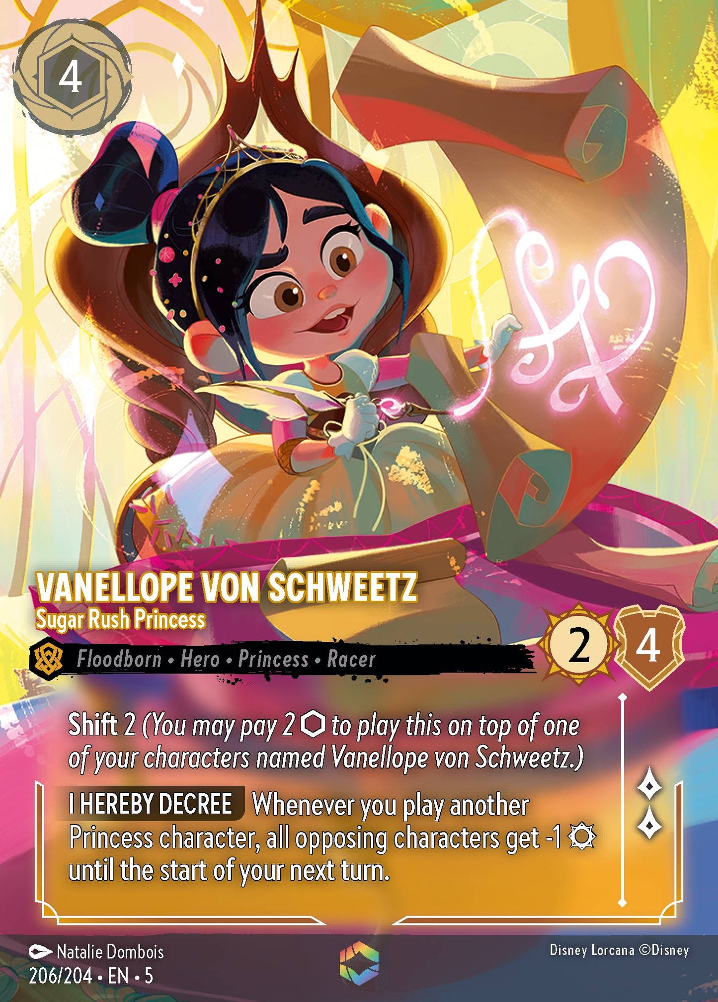 Vanellope von Schweetz - Sugar Rush Princess (Enchanted) - Enchanted Lorcana Holofoil Card