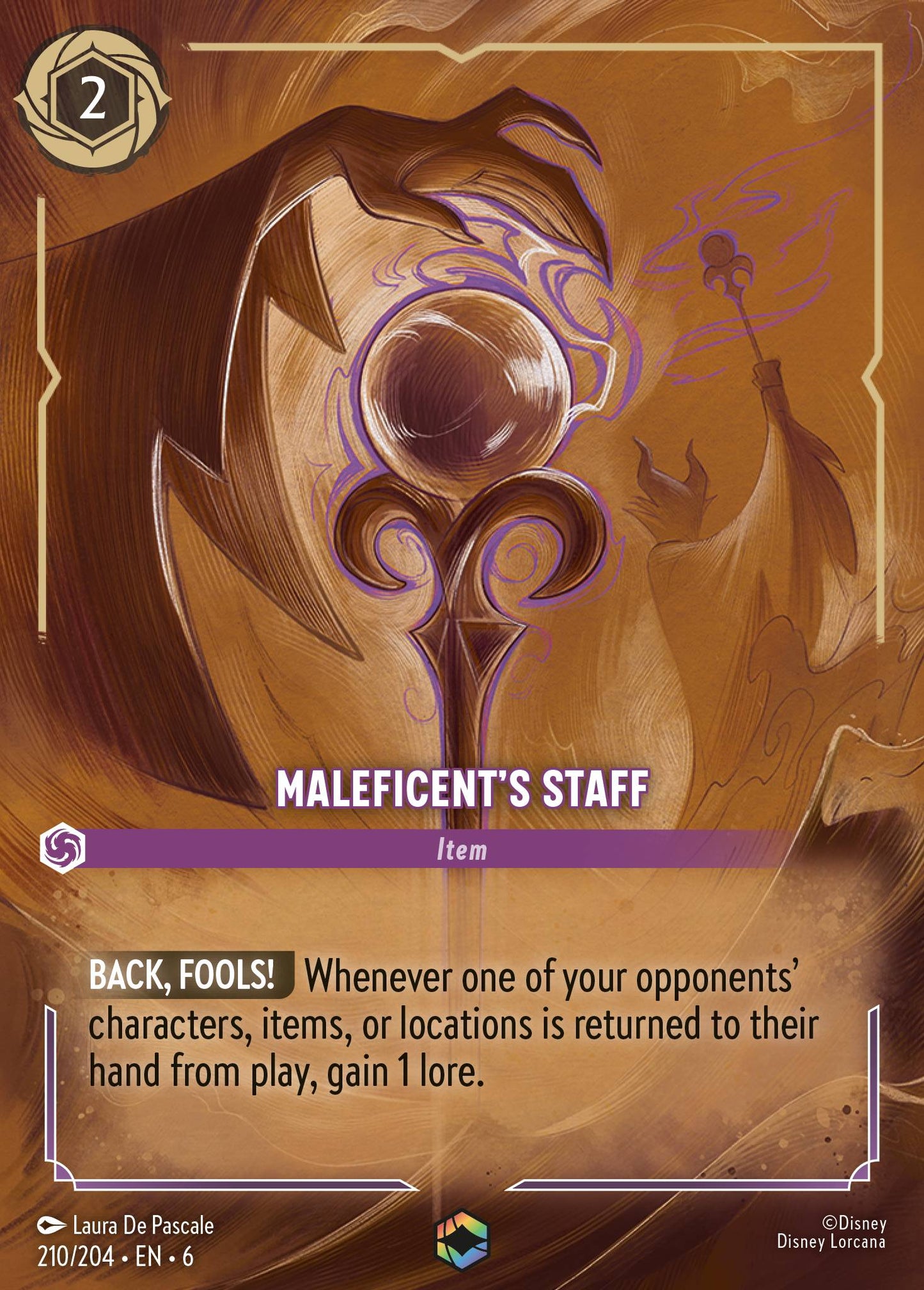 Maleficent's Staff (Enchanted) - Enchanted Lorcana Holofoil Card