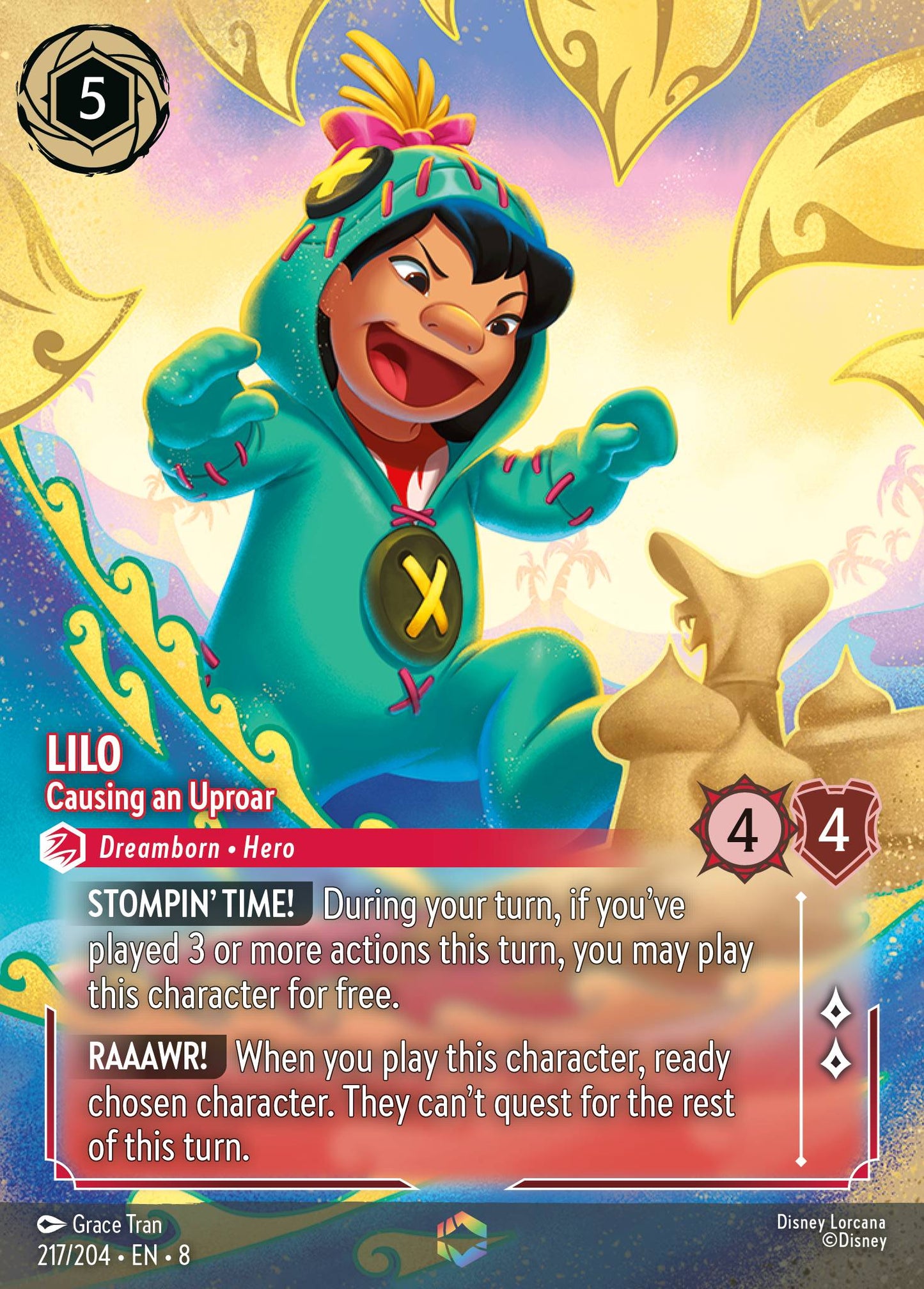 Lilo - Causing an Uproar (Enchanted) - Enchanted Lorcana Holofoil Card