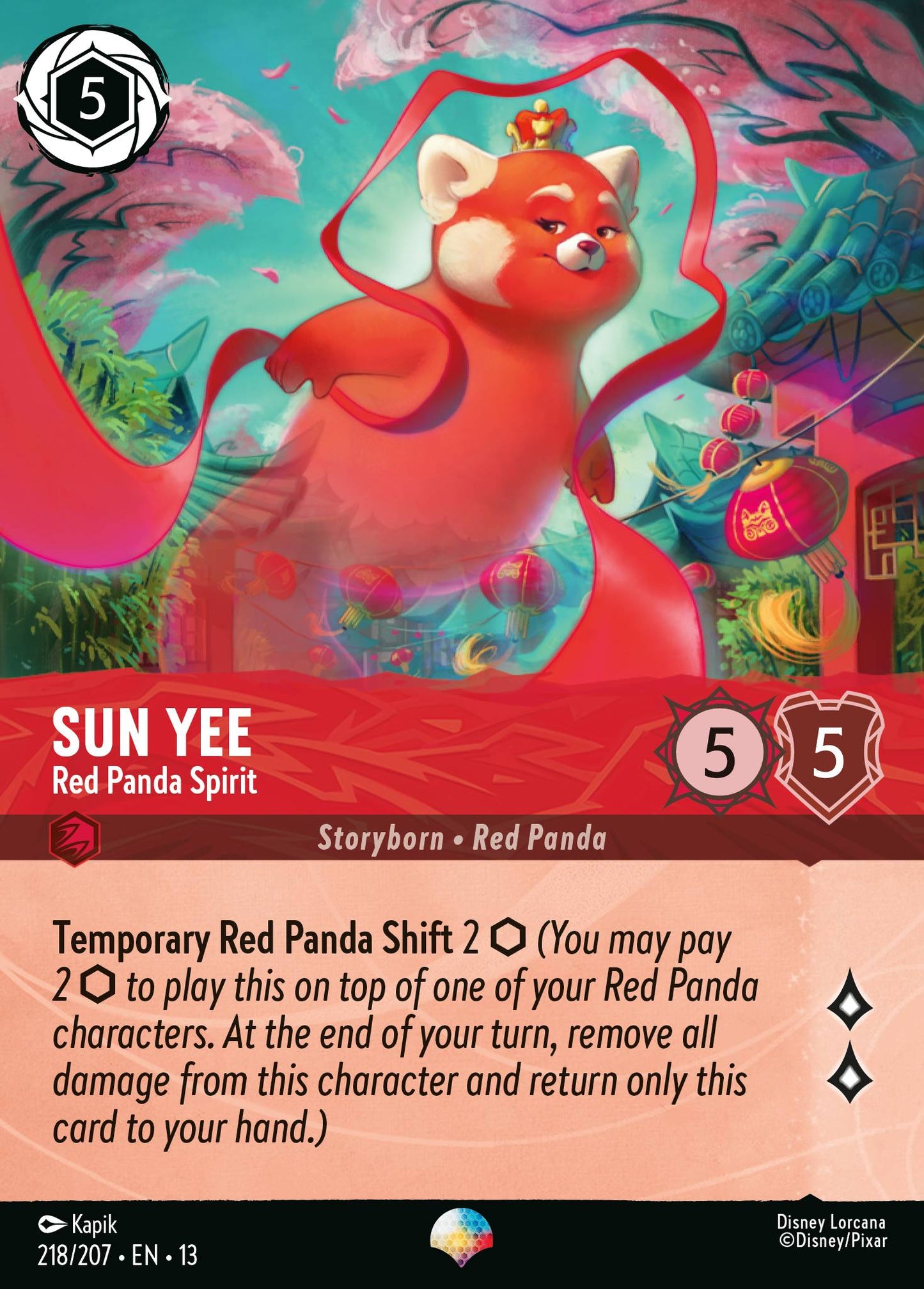 Sun Yee - Red Panda Spirit (Epic) - Disney Lorcana
