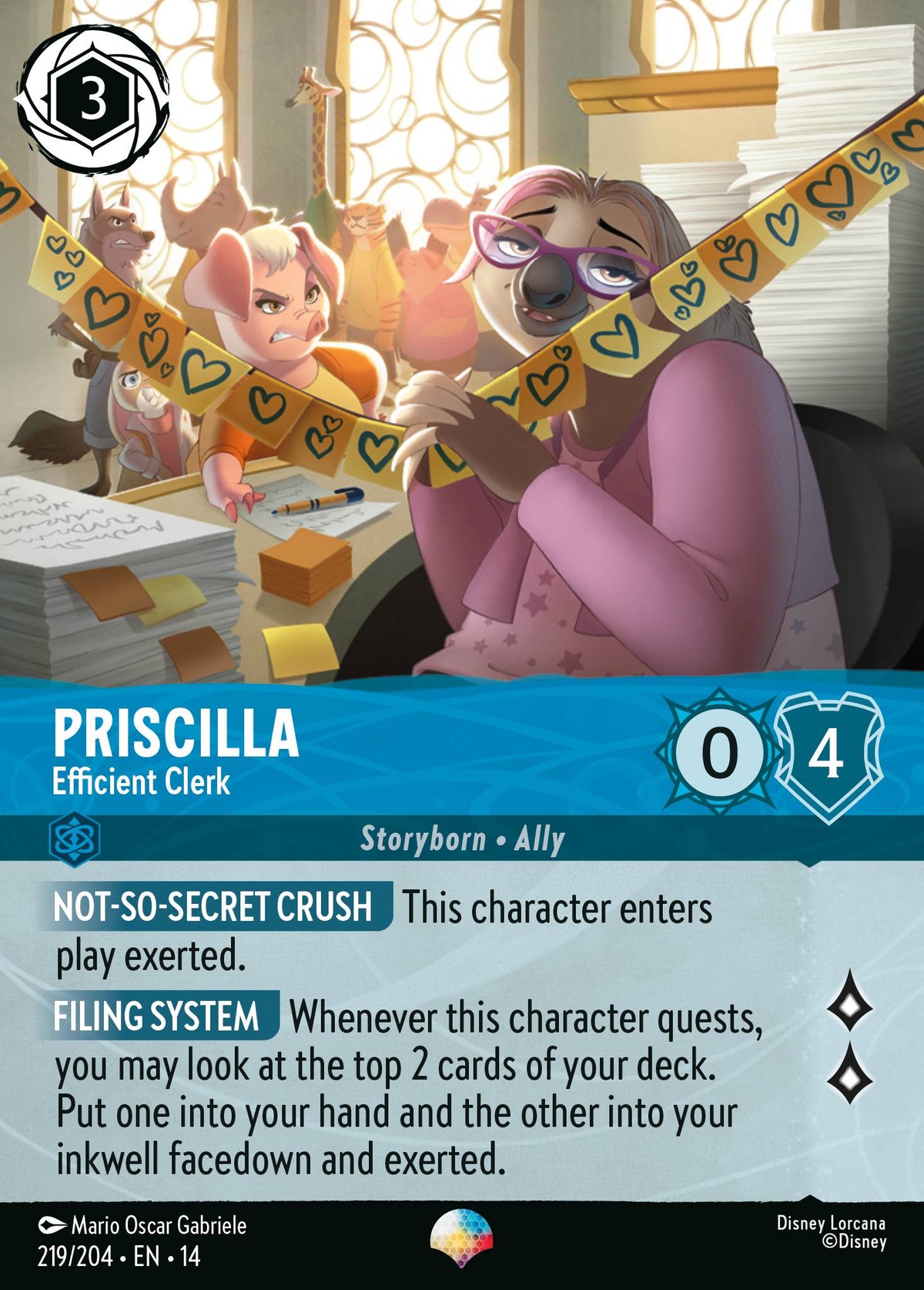 Priscilla - Efficient Clerk (Epic) - Disney Lorcana