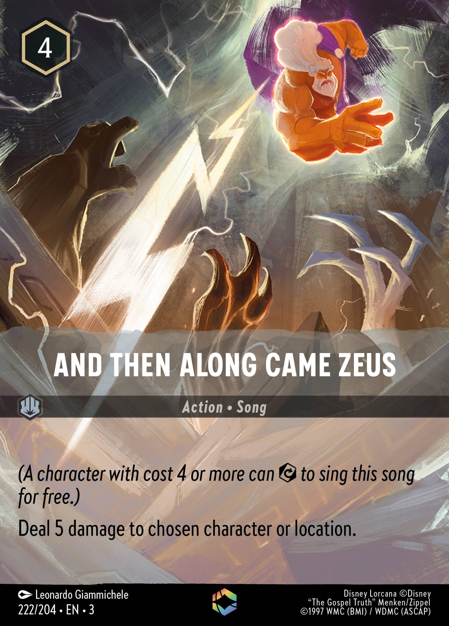 And Then Along Came Zeus (Enchanted) - Enchanted Lorcana Holofoil Card