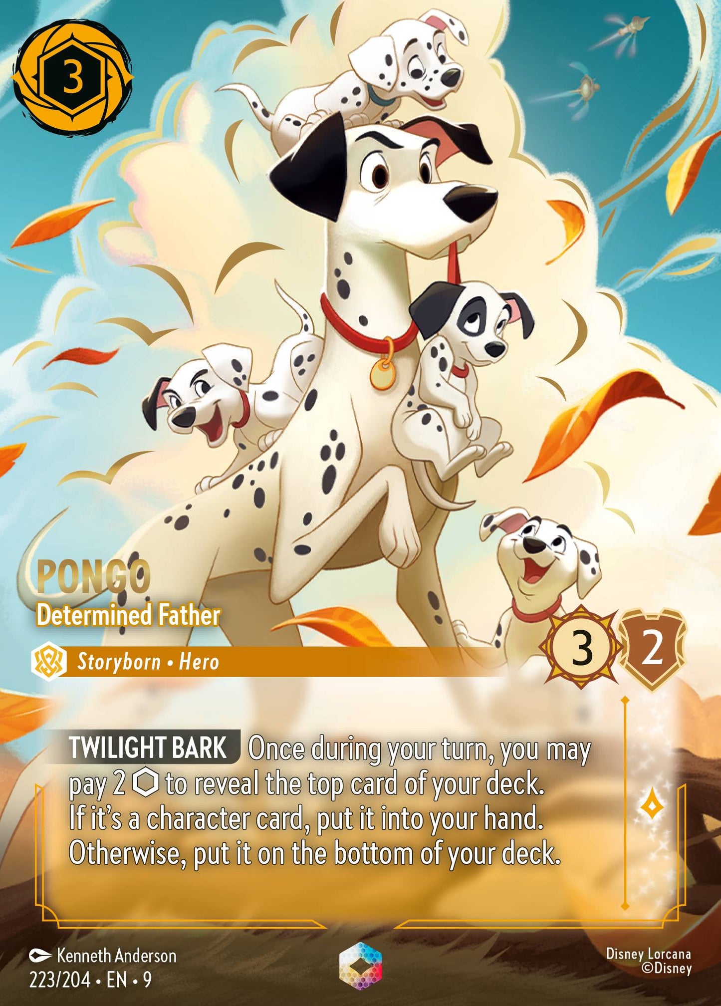 Pongo - Determined Father (Enchanted) - Enchanted Lorcana Holofoil Card