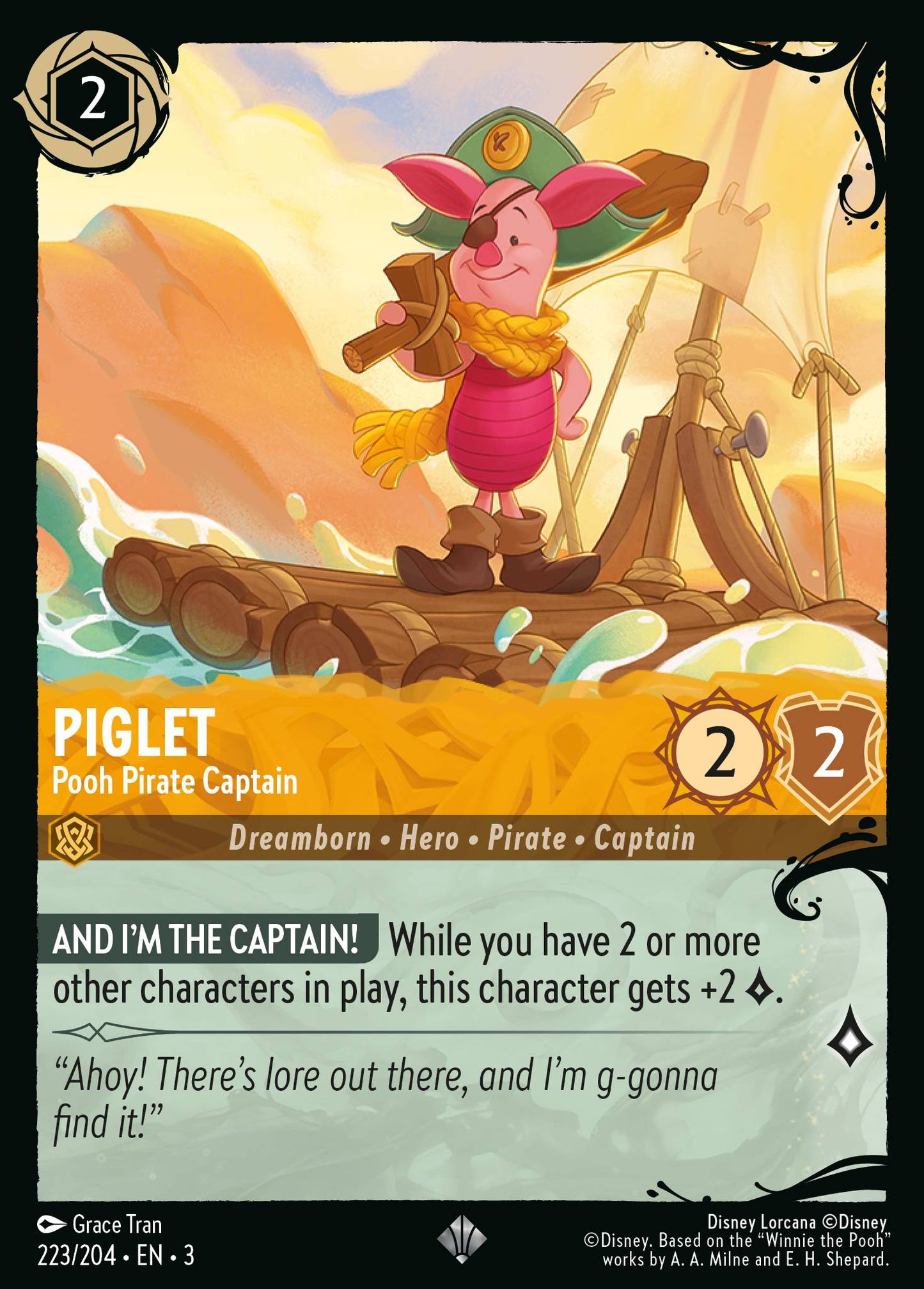 Piglet - Pooh Pirate Captain - Illumineer's Quest: Deep Trouble - Cold Foil