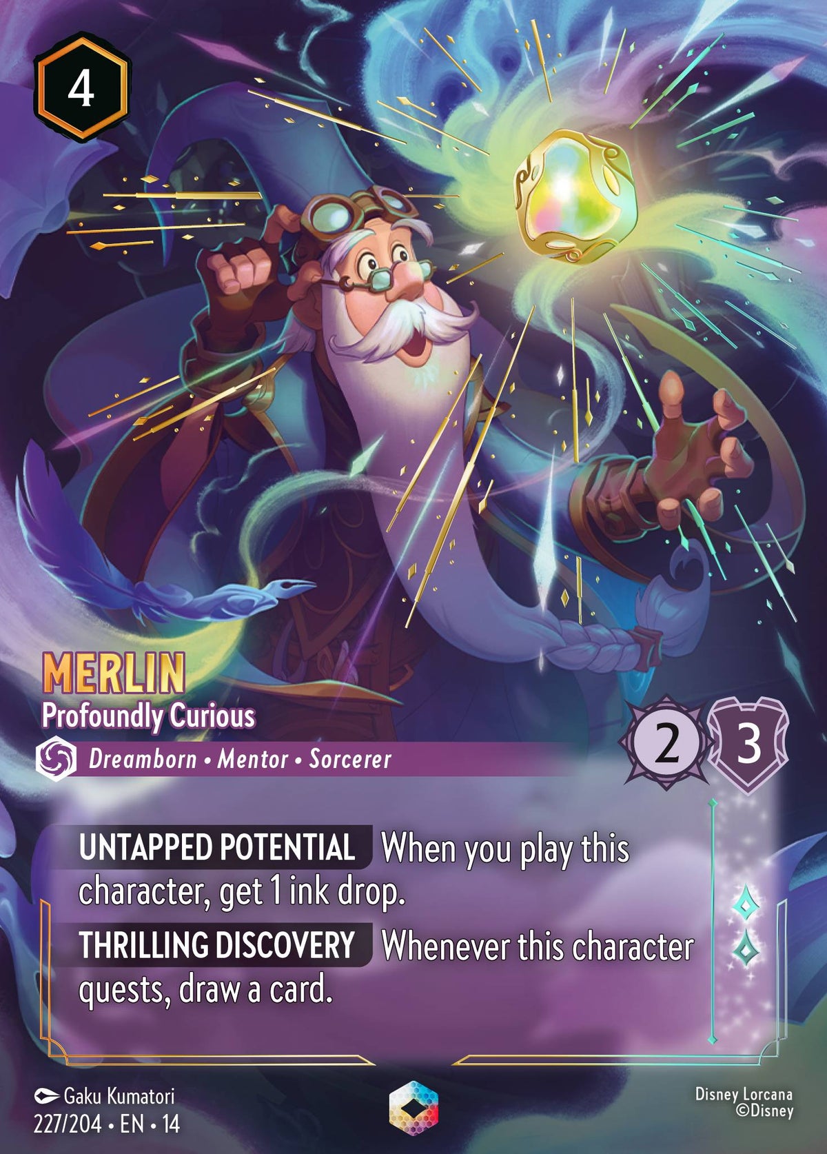 Merlin - Profoundly Curious - Enchanted Lorcana Card