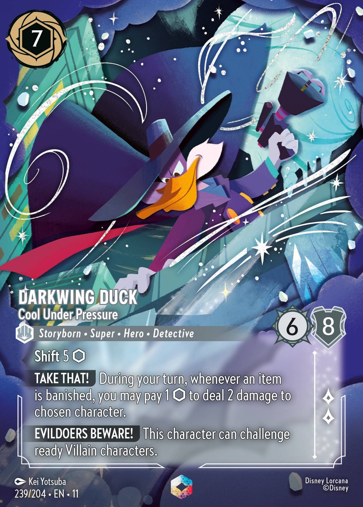 Darkwing Duck - Cool Under Pressure (Enchanted) - Enchanted Lorcana Holofoil Card