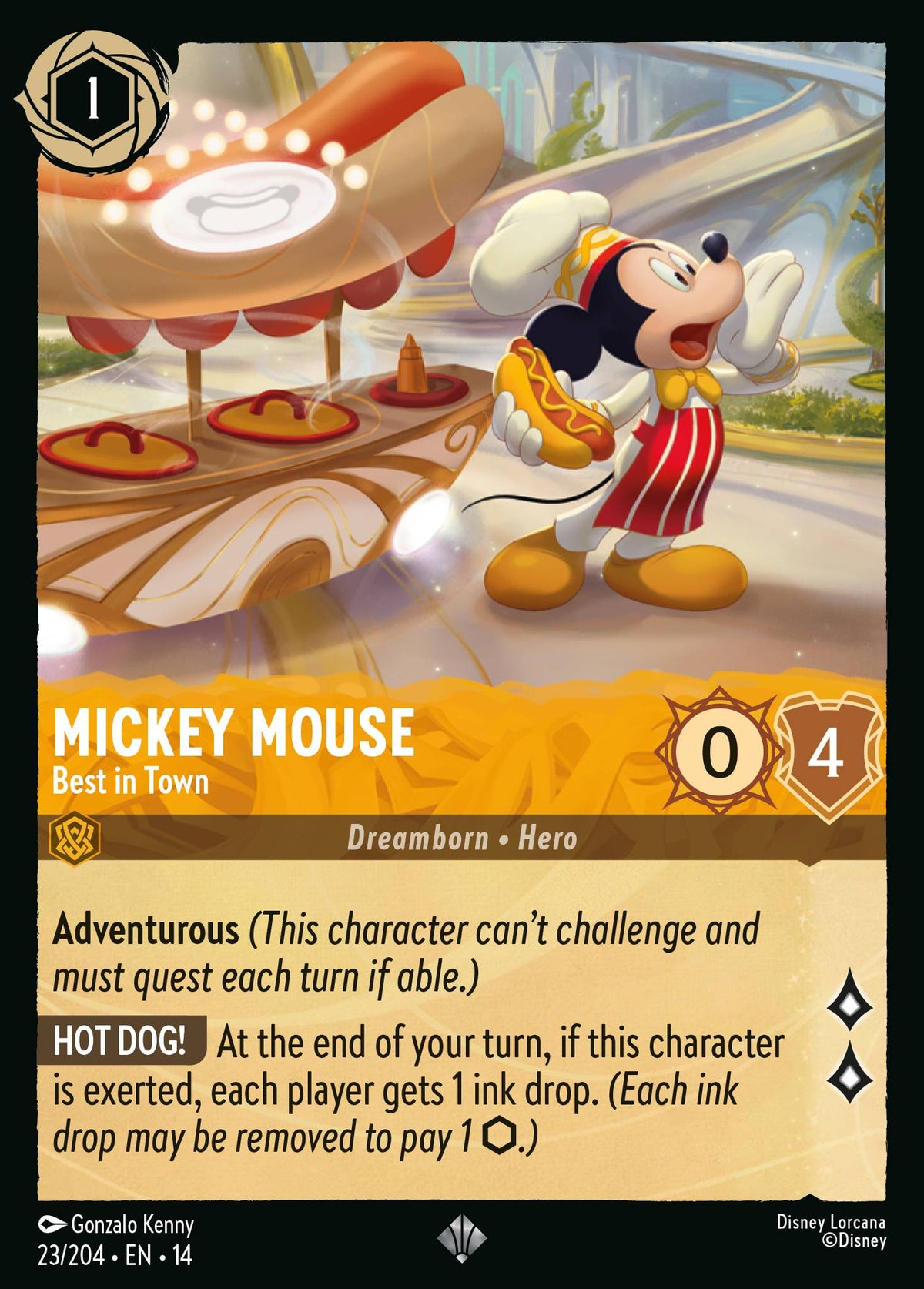 Mickey Mouse - Best in Town - Super Rare Lorcana Card