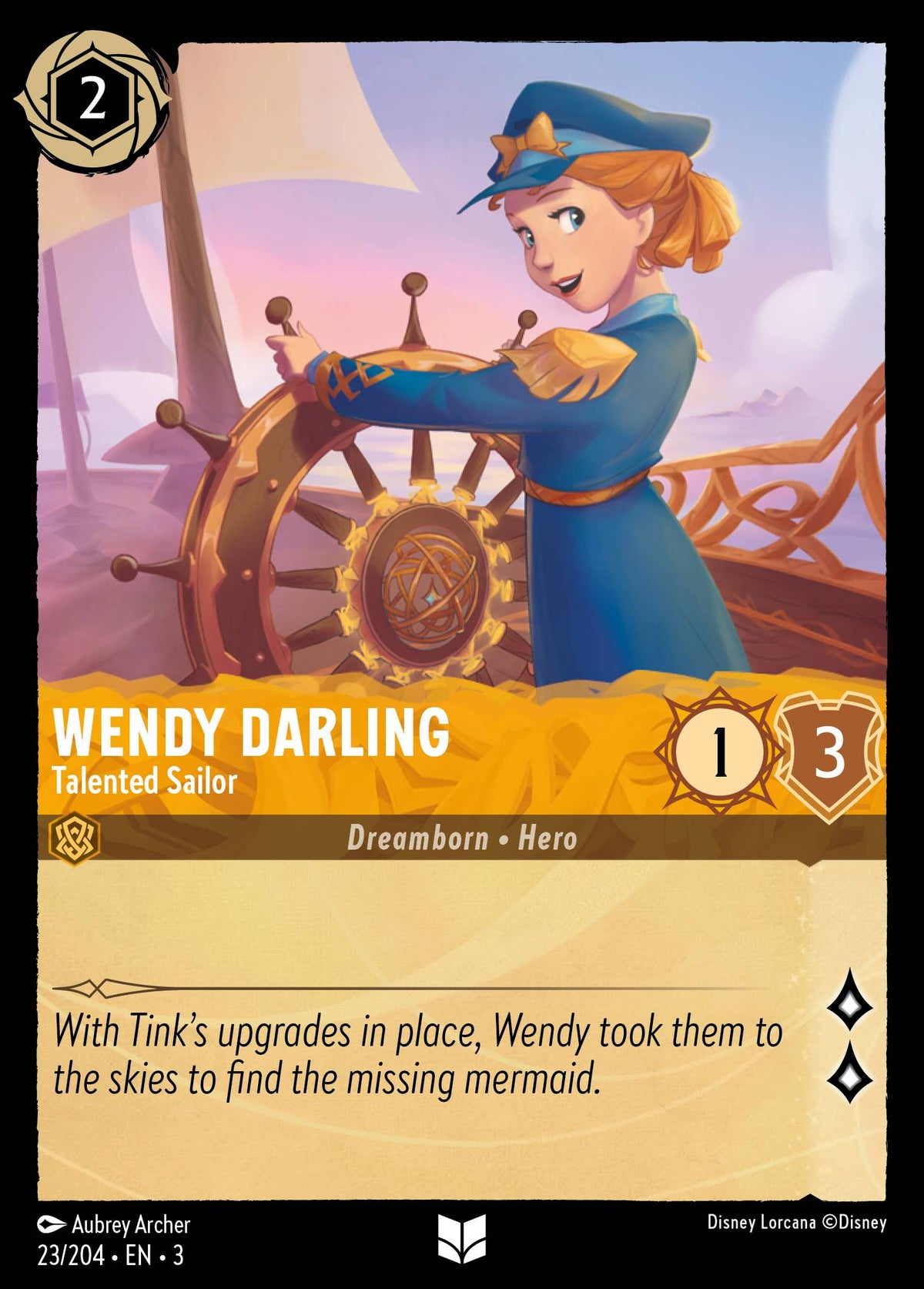 Wendy Darling - Talented Sailor - Uncommon Lorcana Card