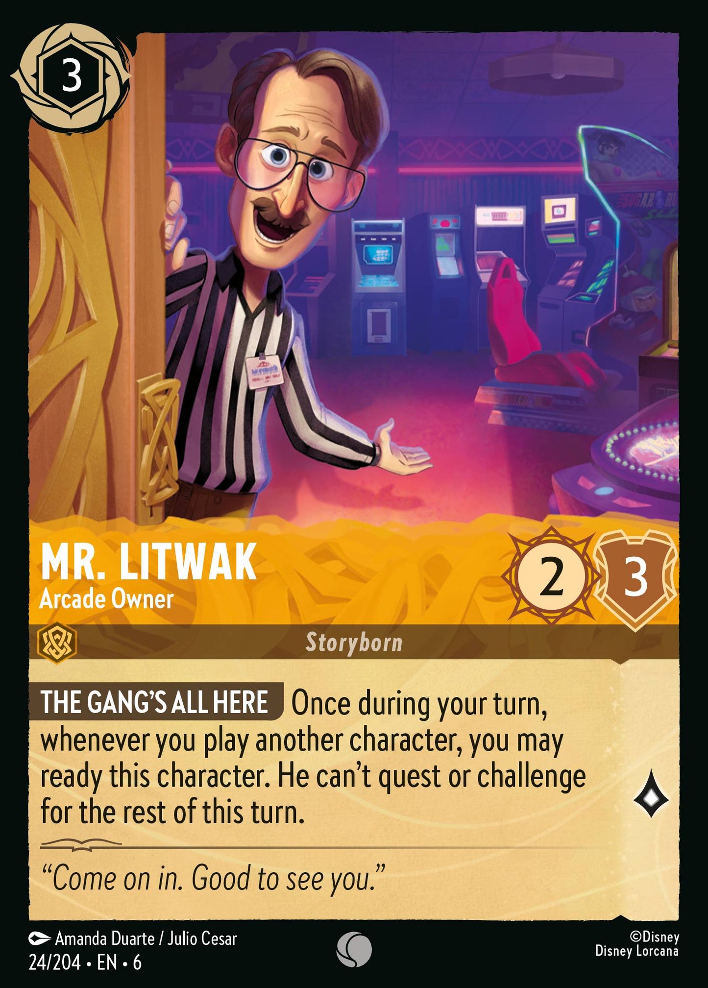 Mr. Litwak - Arcade Owner - Common Lorcana Card
