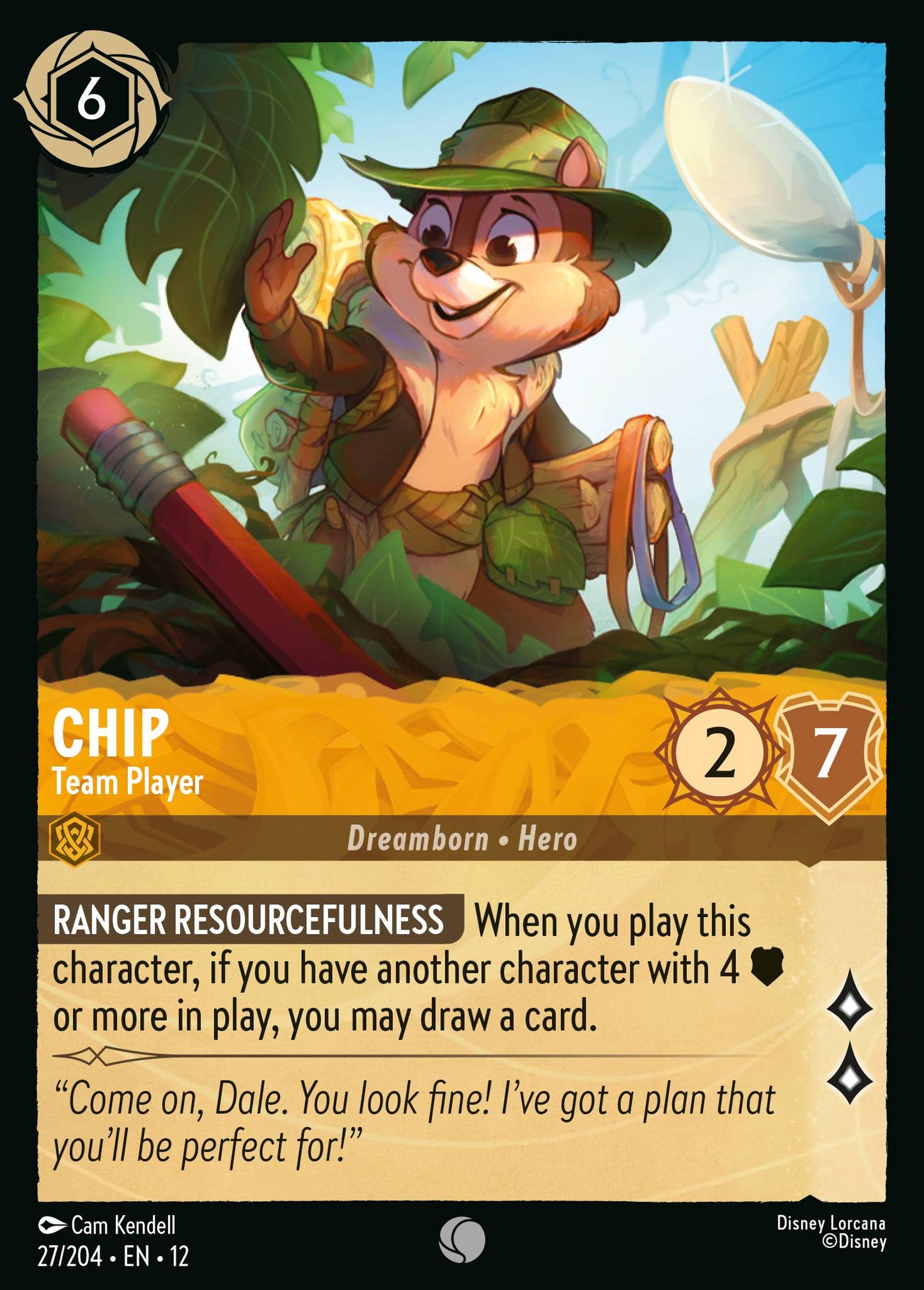 Chip - Team Player - Common Lorcana Card