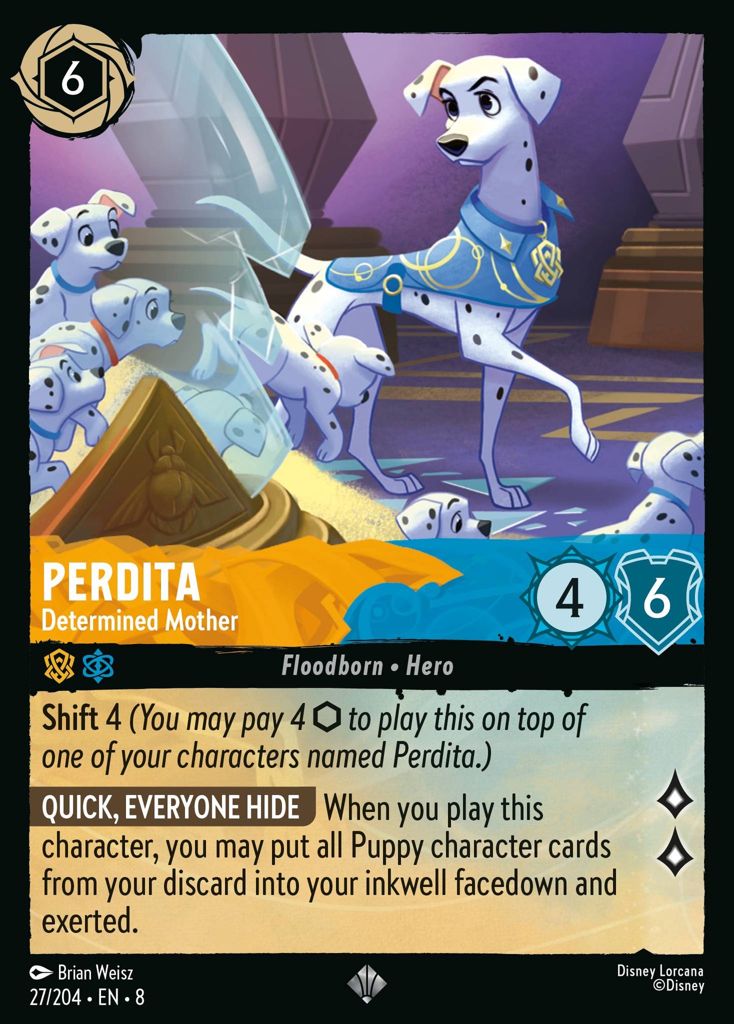 Perdita - Determined Mother - Super Rare Lorcana Card